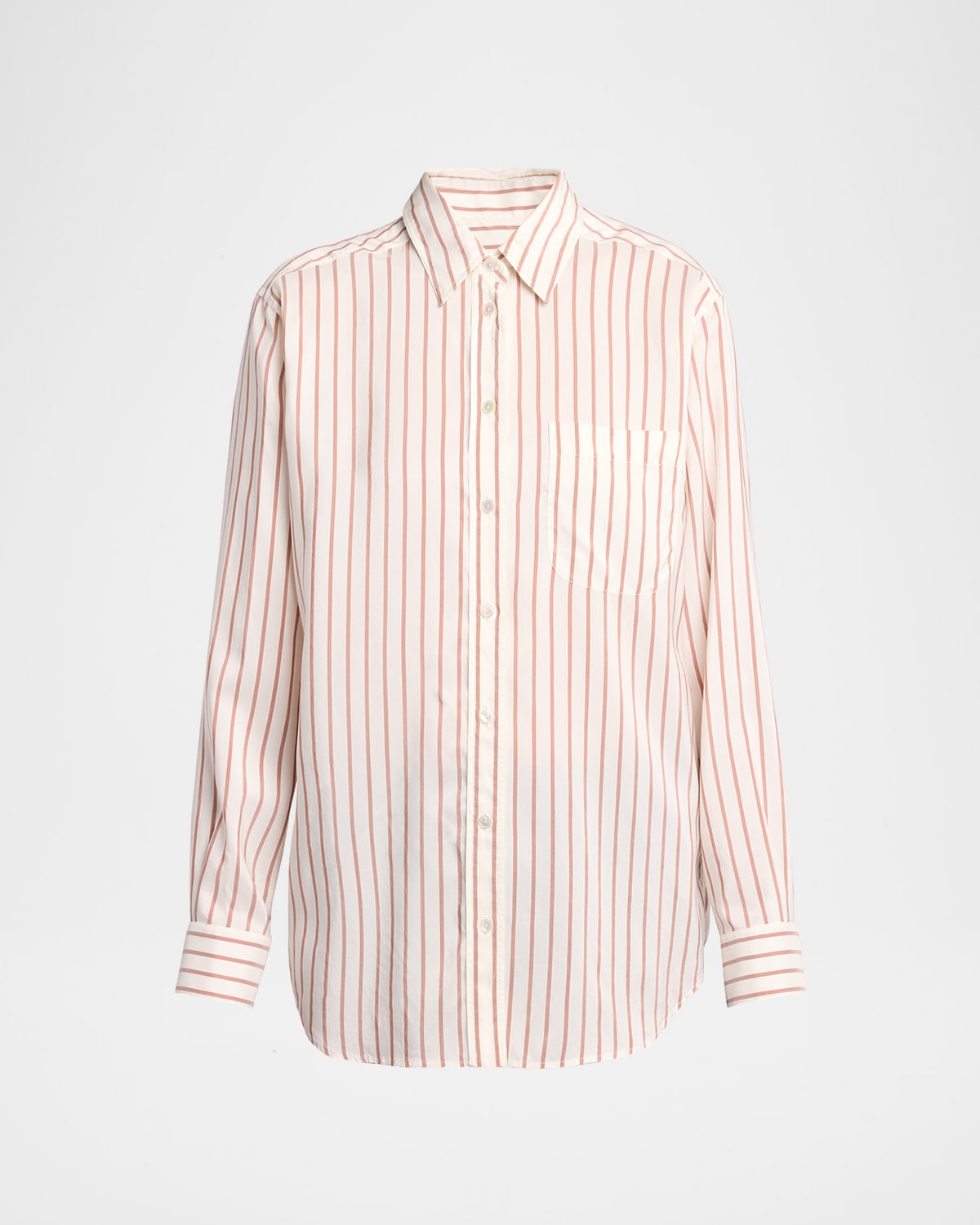 The Row Gavina Striped Silk Poplin Button-down Shirt In Multi