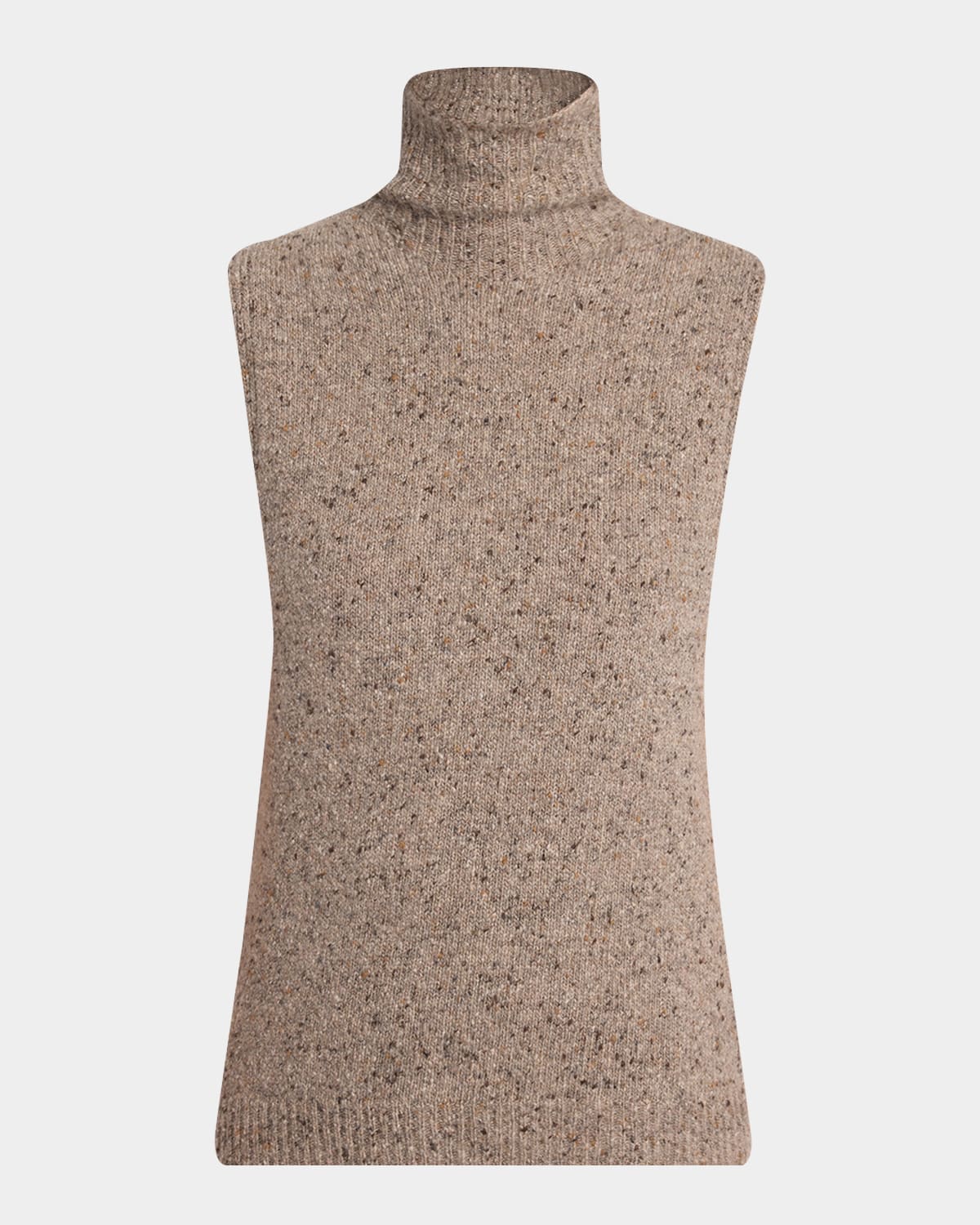 The Row Merilas Turtleneck Cashmere Sleeveless Sweater In Neutral