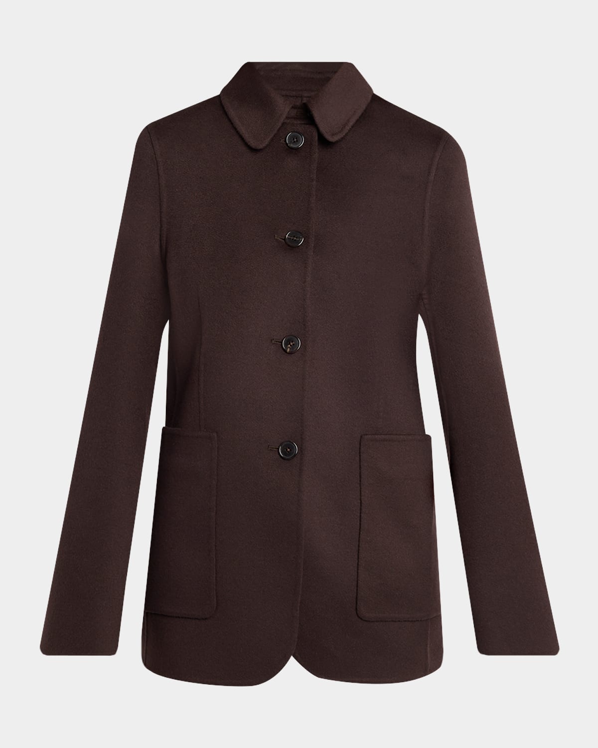 The Row Tiras Cashmere Single-breasted Jacket In Brown