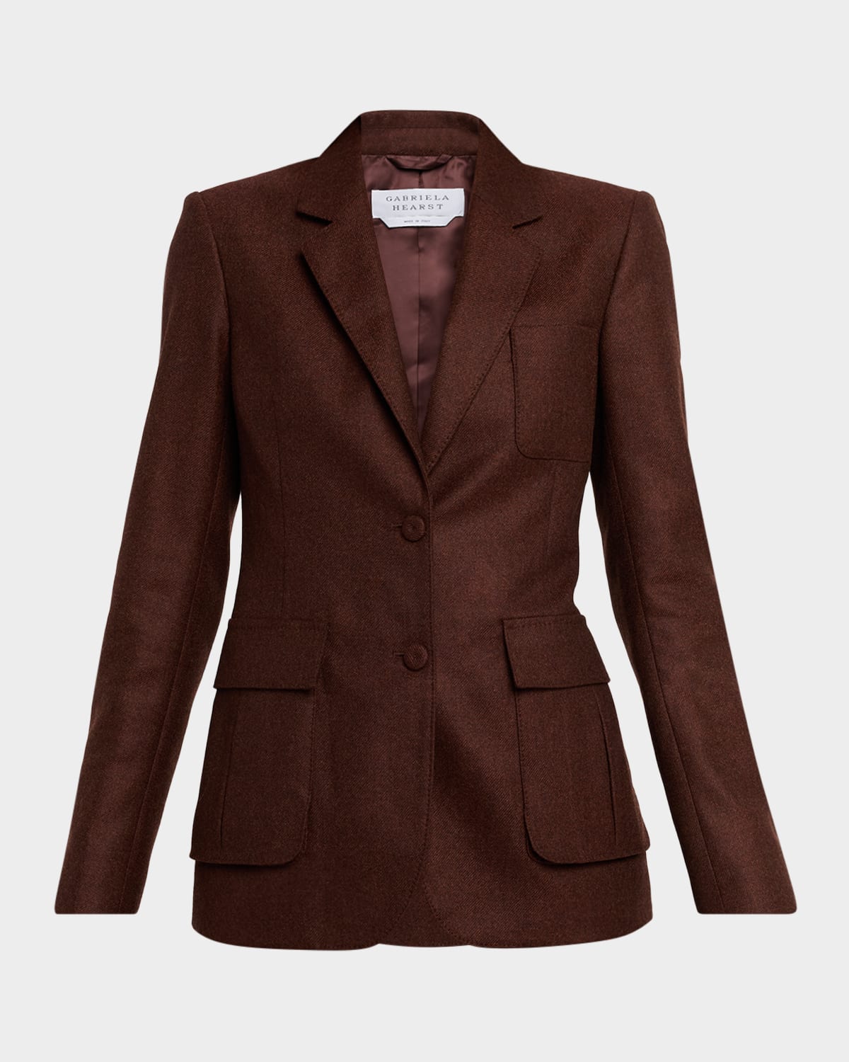 Gabriela Hearst Louisa Wool-cashmere Flannel Blazer In Brown