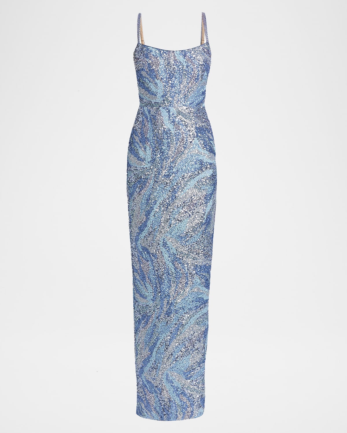 Bronx And Banco Dahlia Sequined Maxi Dress In Blue