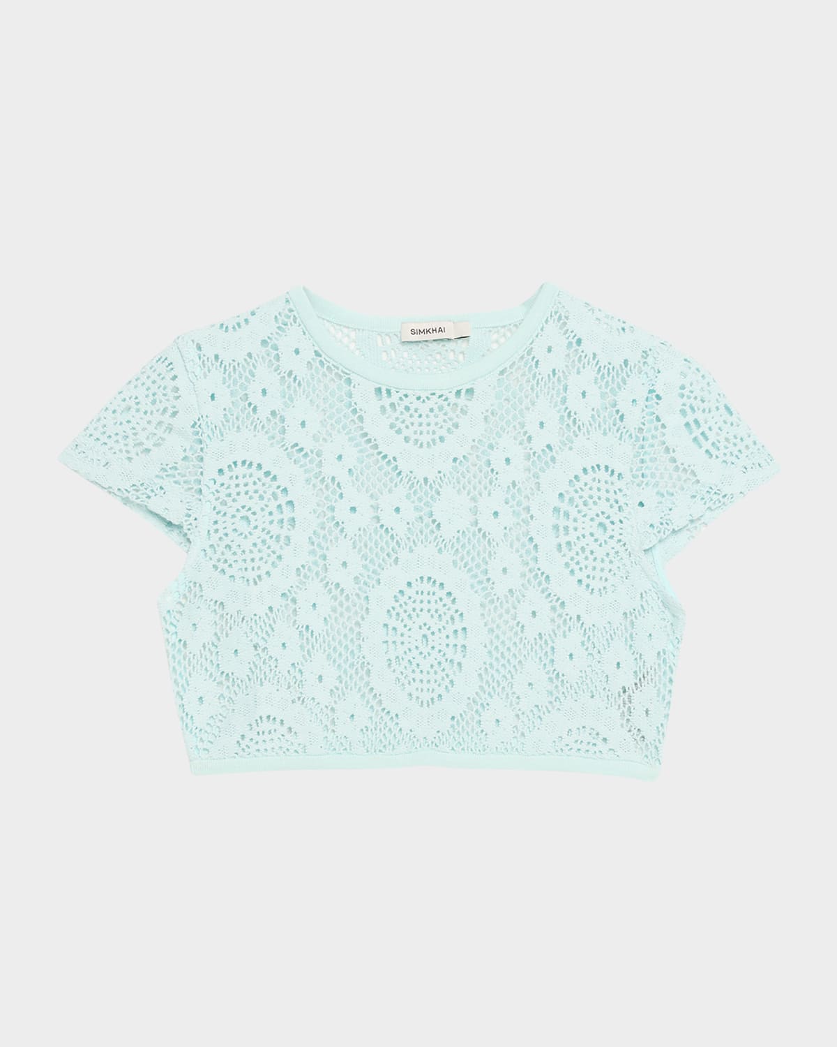 SIMKHAI Lidie Open-Knit Crop Top