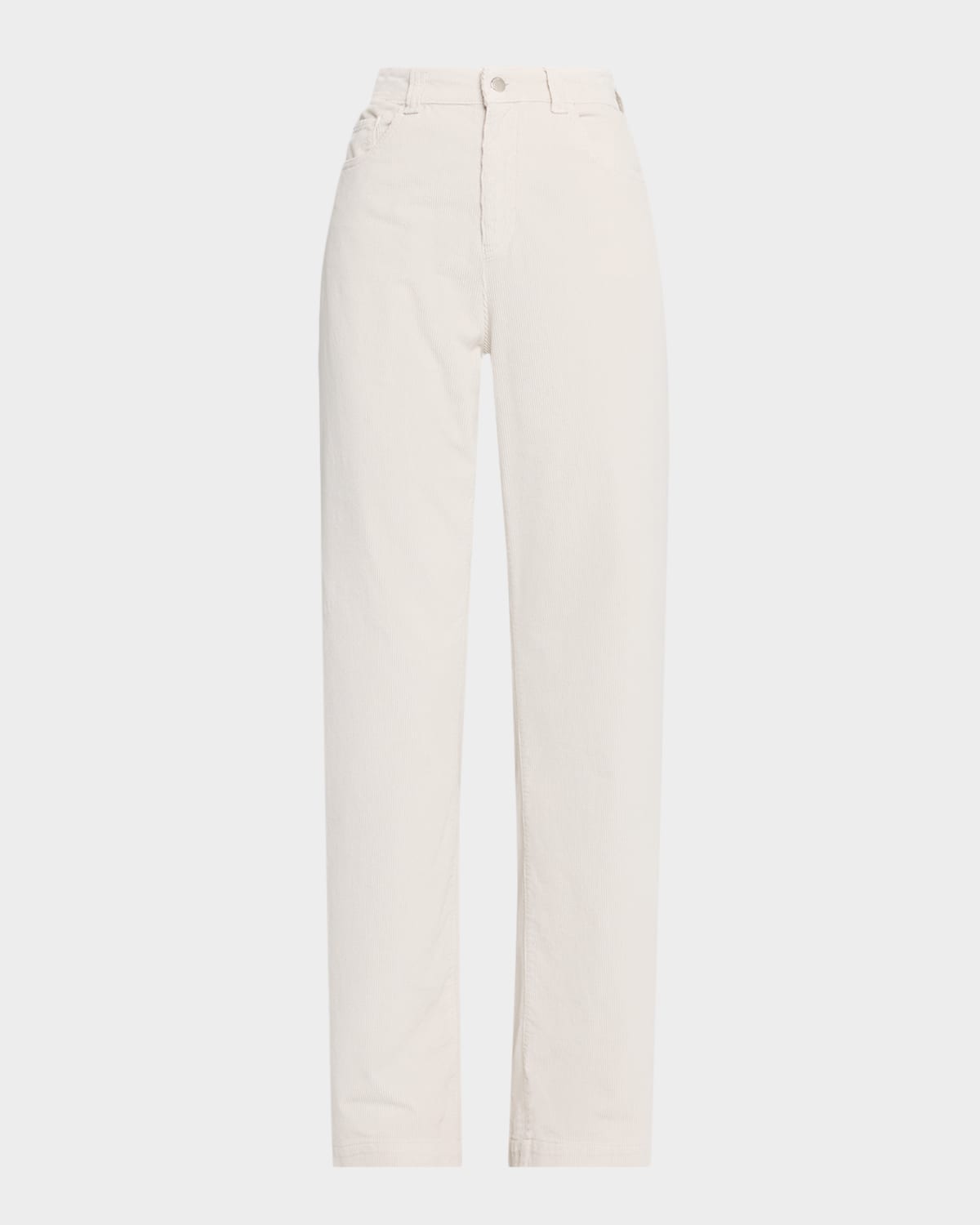 Emporio Armani Straight-leg Corduroy Pants In White