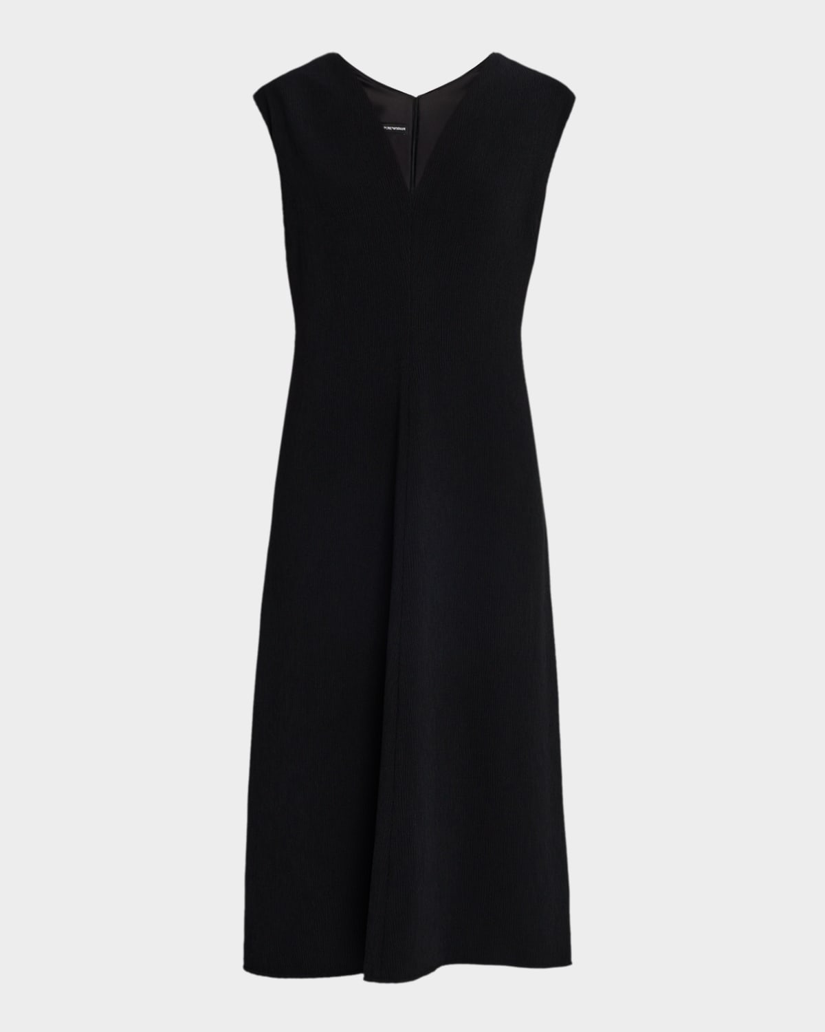 Emporio Armani Sleeveless Flared Crepe Midi Dress