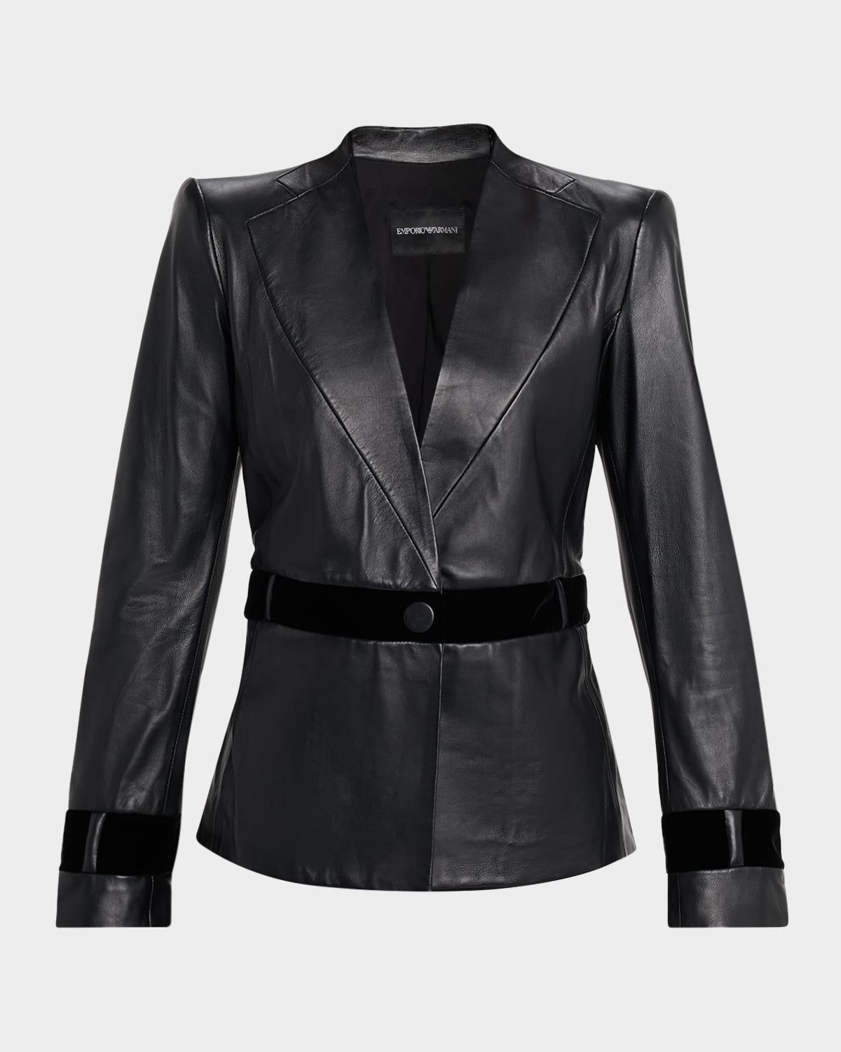 Emporio Armani Single-Button Leather Jacket
