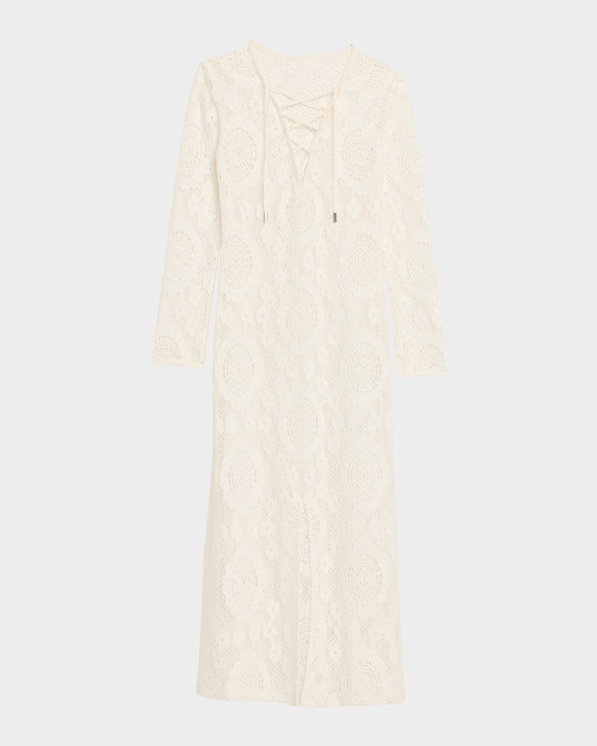 Simkhai Hawthorne Long-sleeve Lace Dress In White