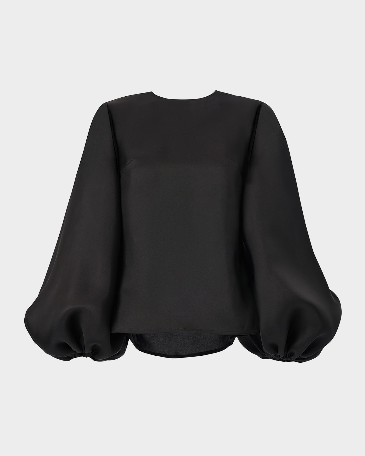 Carolina Herrera Puff-sleeve Silk Gazar Shirt In Black