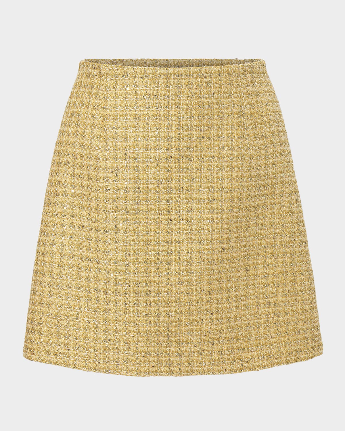 Carolina Herrera Metallic Tweed Mini Skirt In Gold