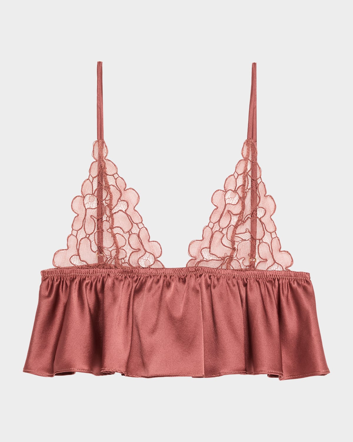 Kiki De Montparnasse Amelie ilk Charmeuse Ruffle & Lace oft Bra