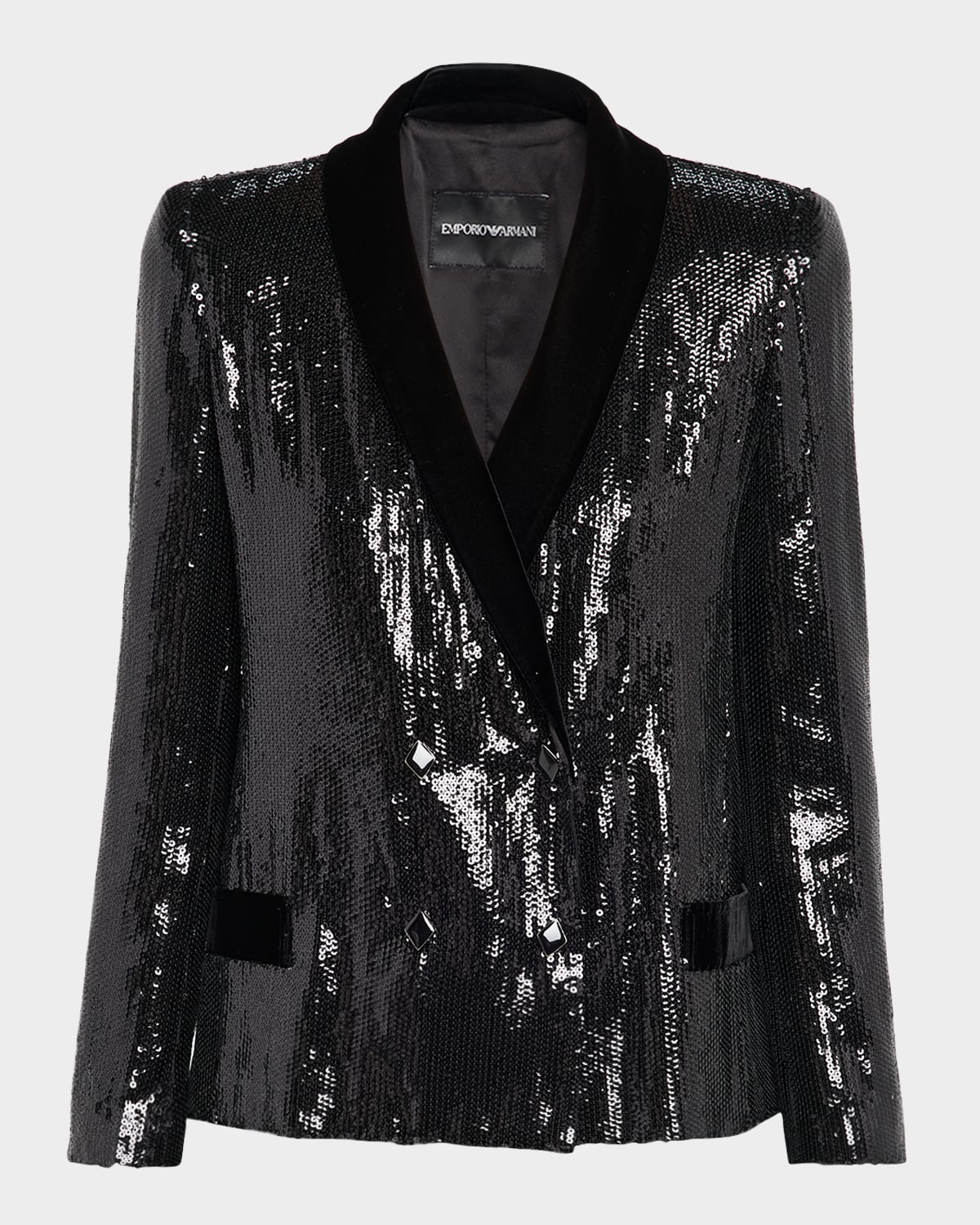 Emporio Armani Sequined Double-breasted Blazer