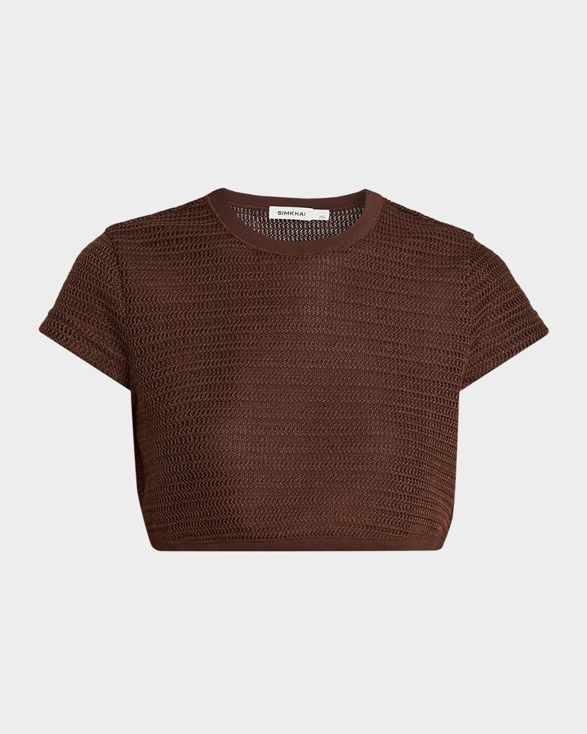 Simkhai Lidie Knit Crop Top In Brown