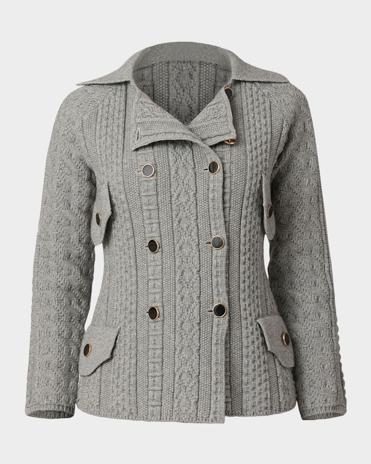 Shoshanna Wes Double-breasted Knit Jacket In Gray
