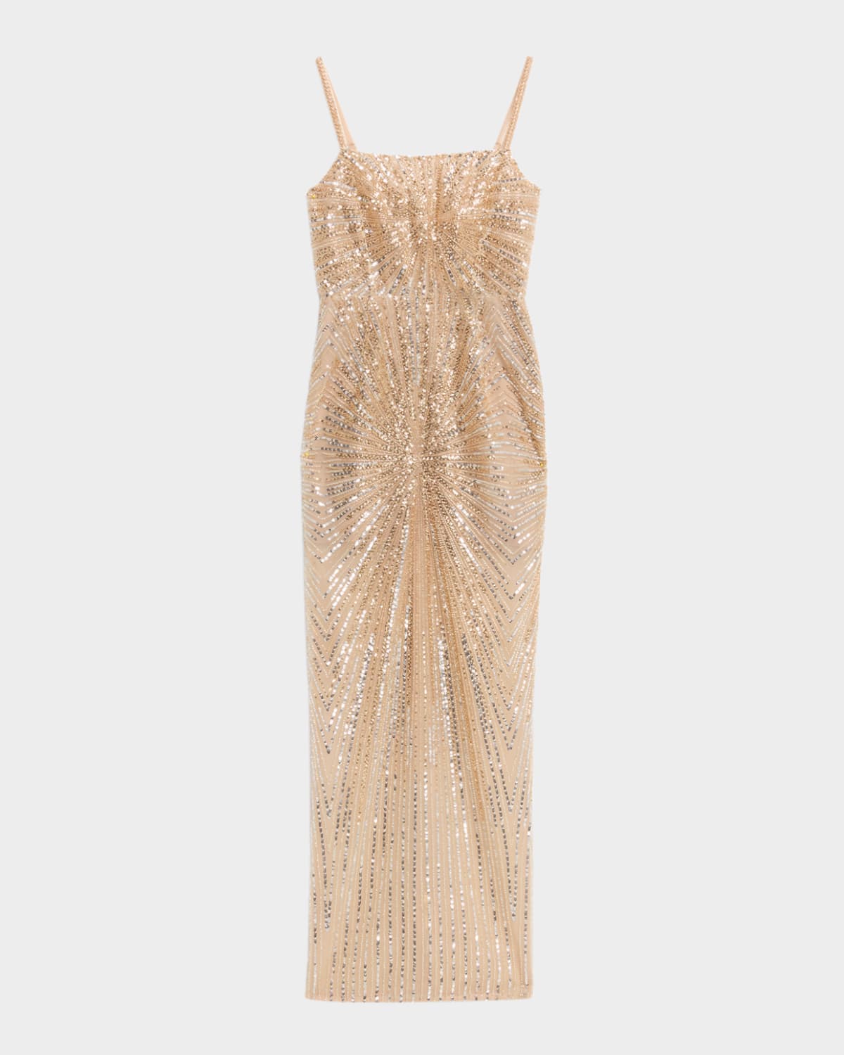 Bronx And Banco Dahlia Sequined Maxi Dress In Gold