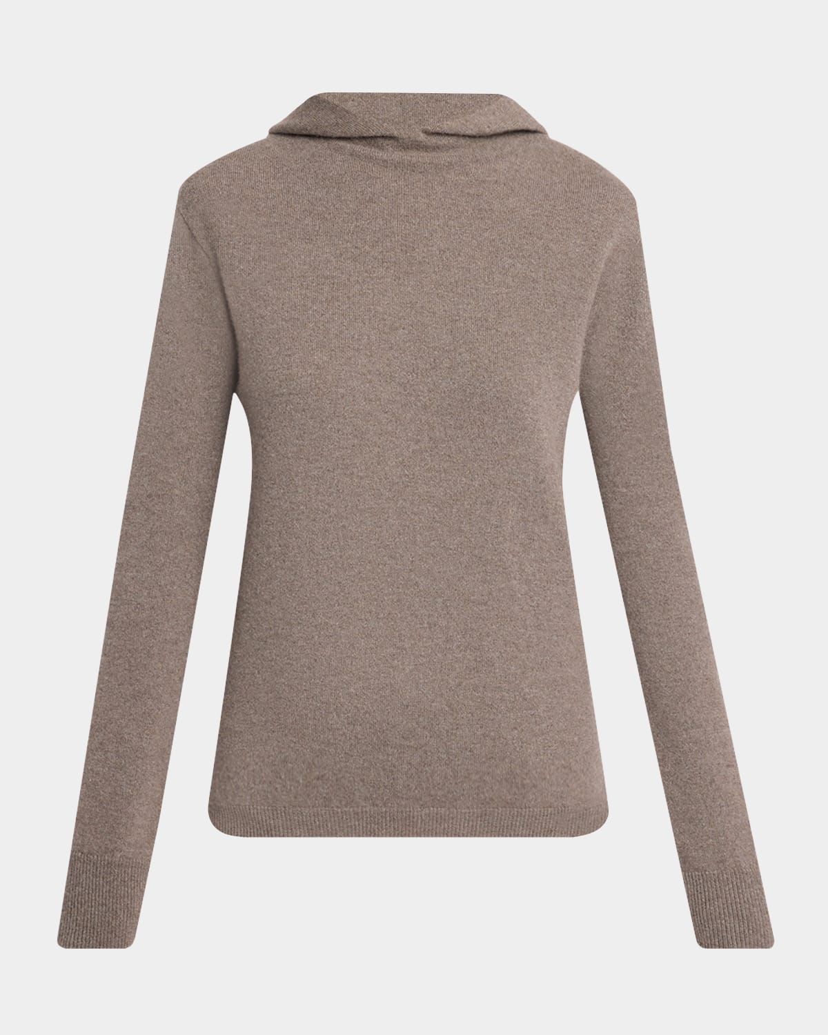 The Row Missa Cashmere Knit Hooded Sweater In Brown
