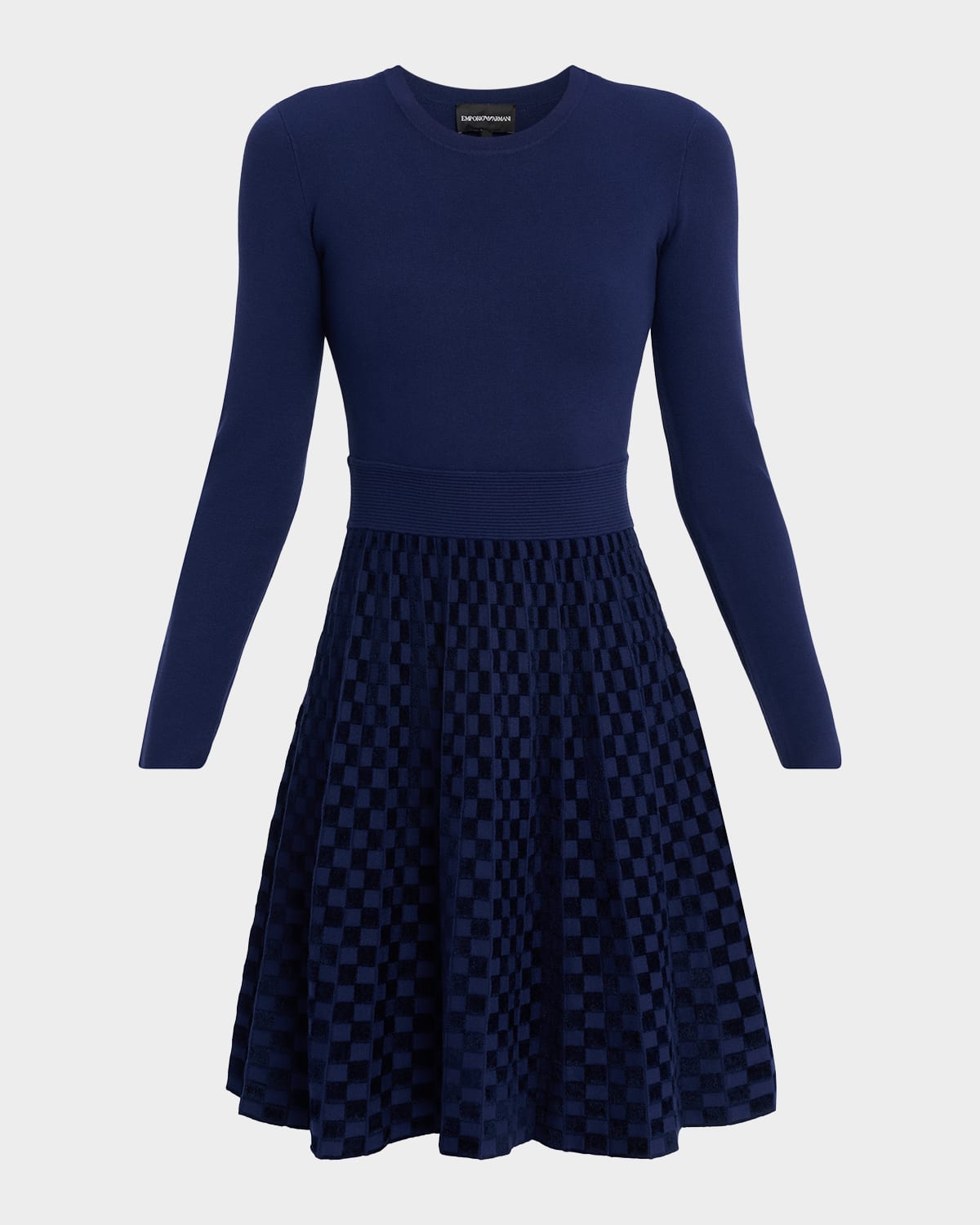 Emporio Armani Short Techno Cady Pleated Dress