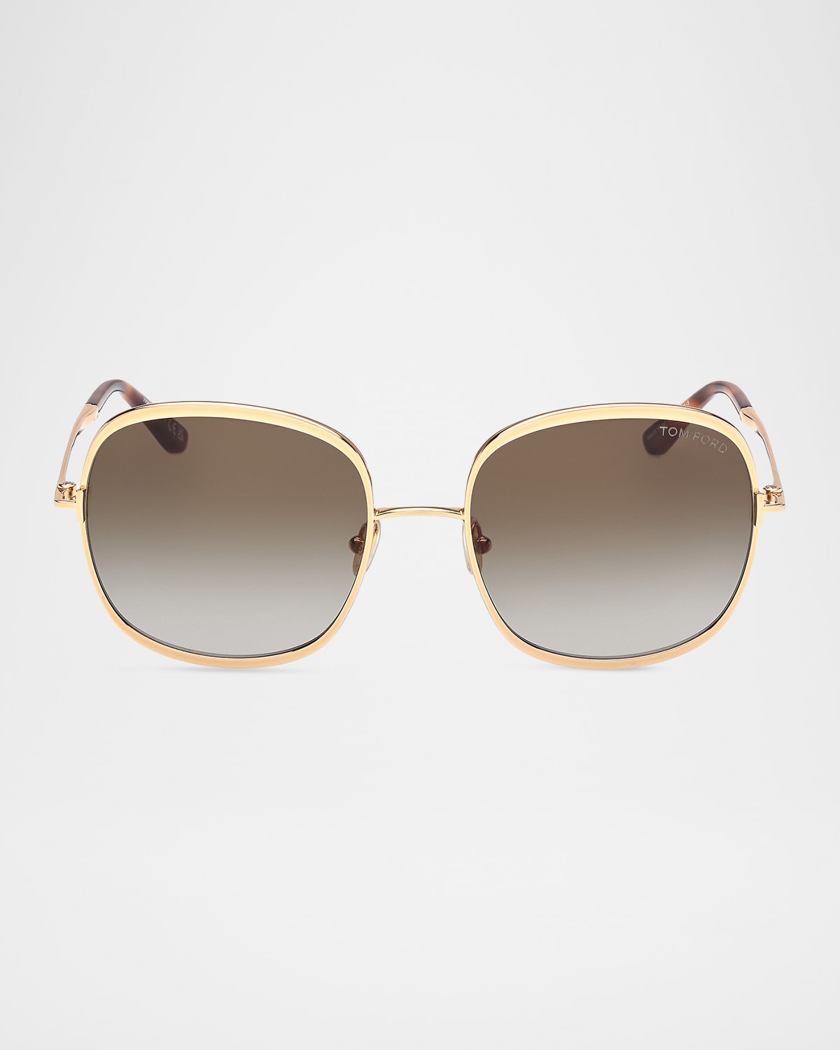 TOM FORD Sofia 57mm Metal Round Sunglasses