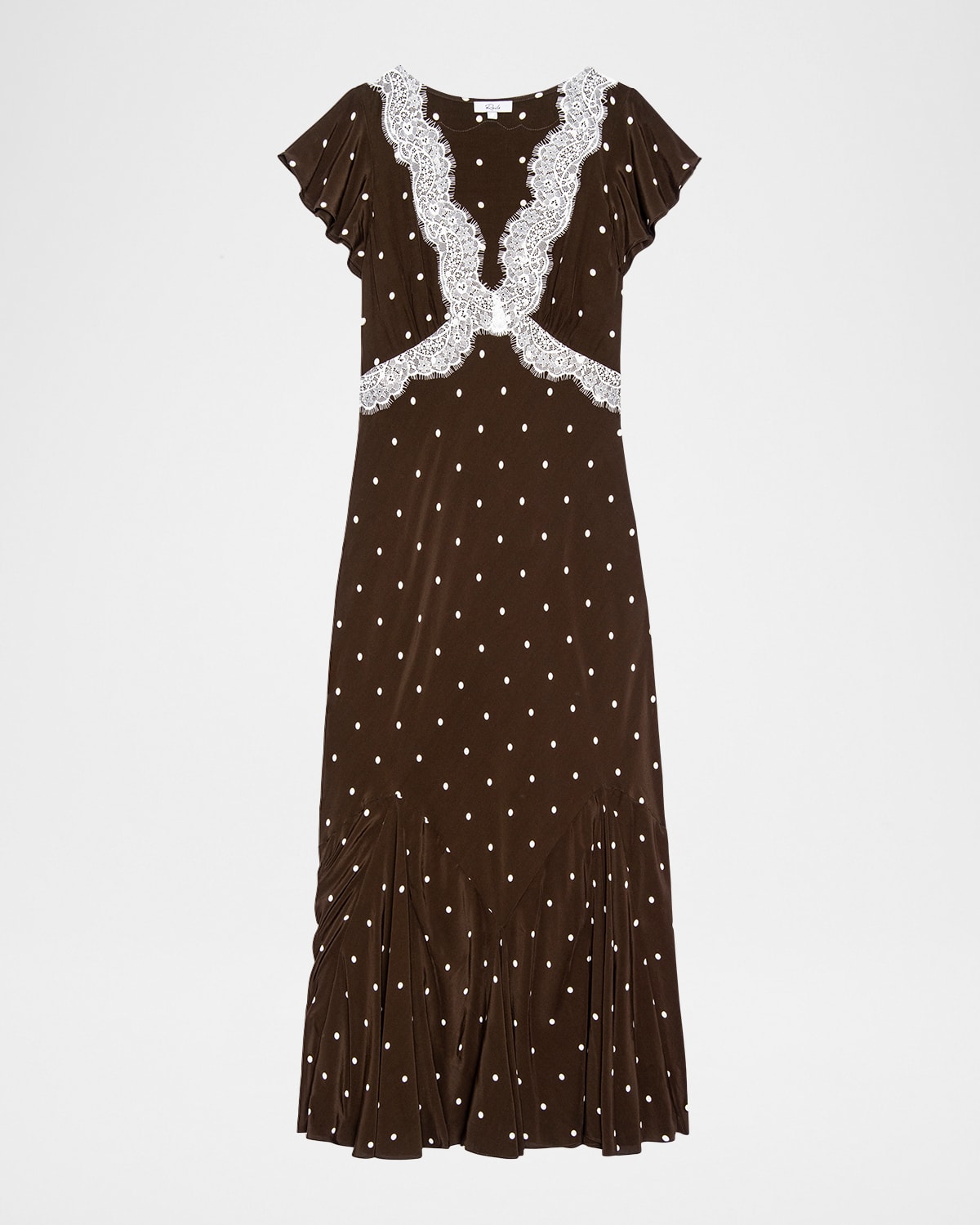 Rails Mattia Lace-Trim Polka Dot Midi Dress
