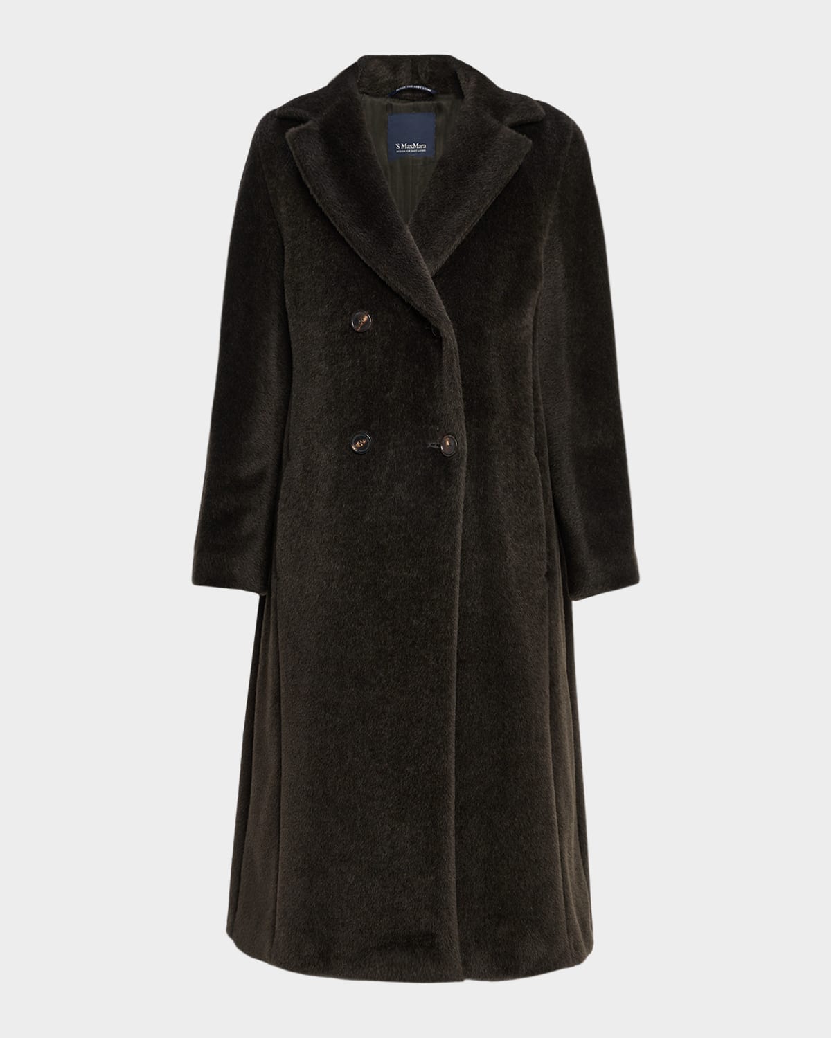 Max Mara Rosanna Fuzzy Alpaca-wool Coat In Brown