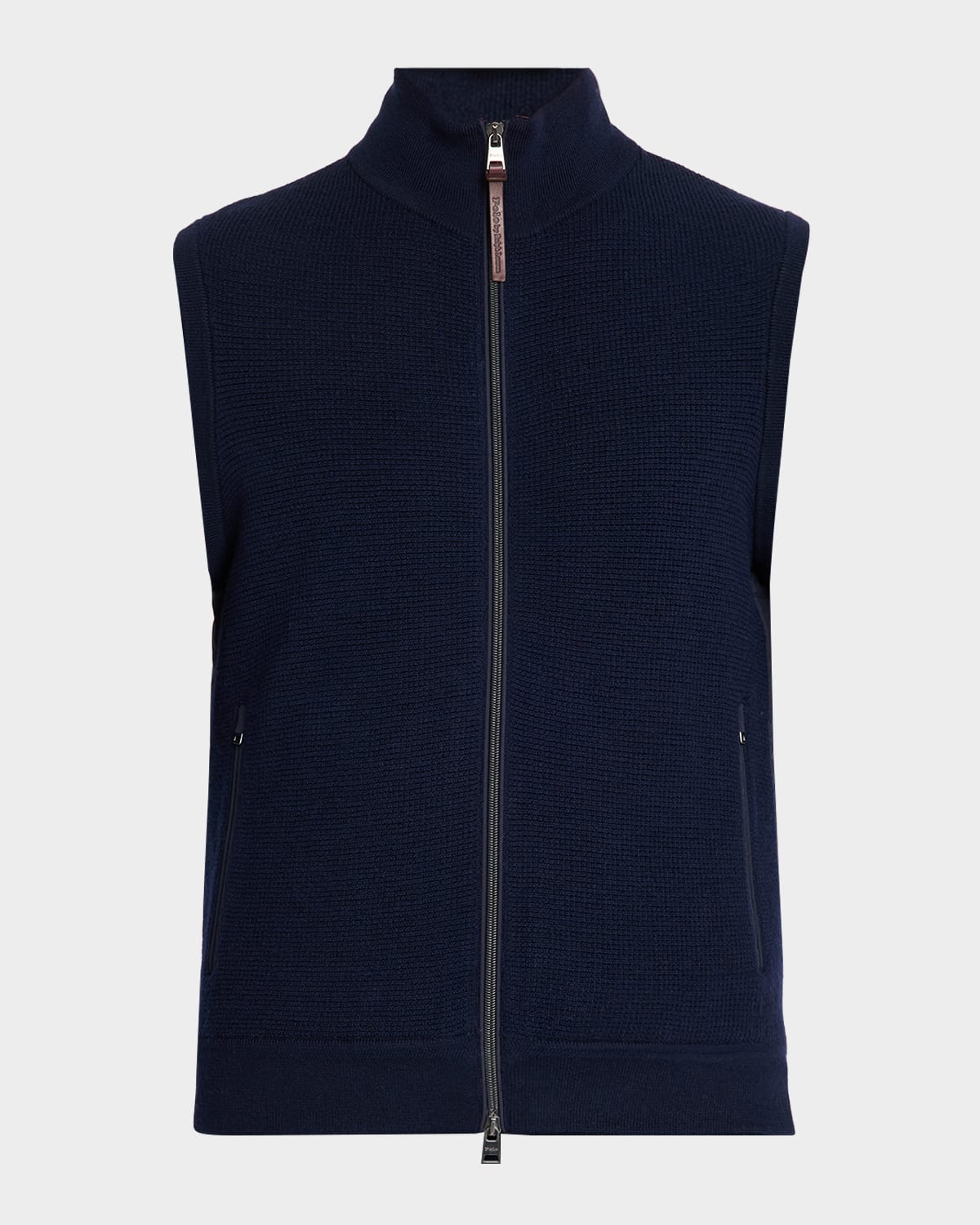 Polo Ralph Lauren Men's Hybrid Full-zip Knit Sweater Vest In Blue