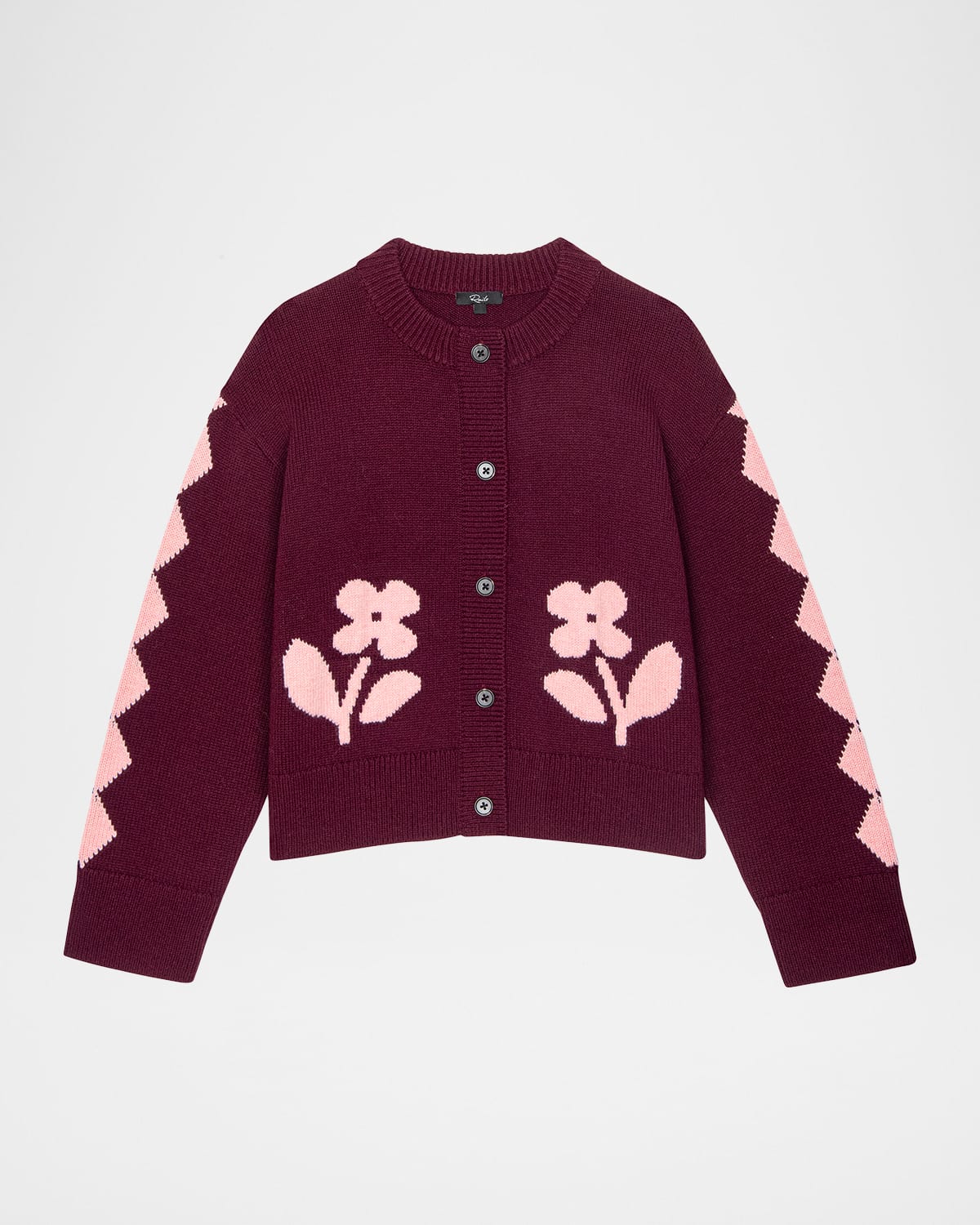 Rails Mavie Floral Diamond Cardigan In Pink