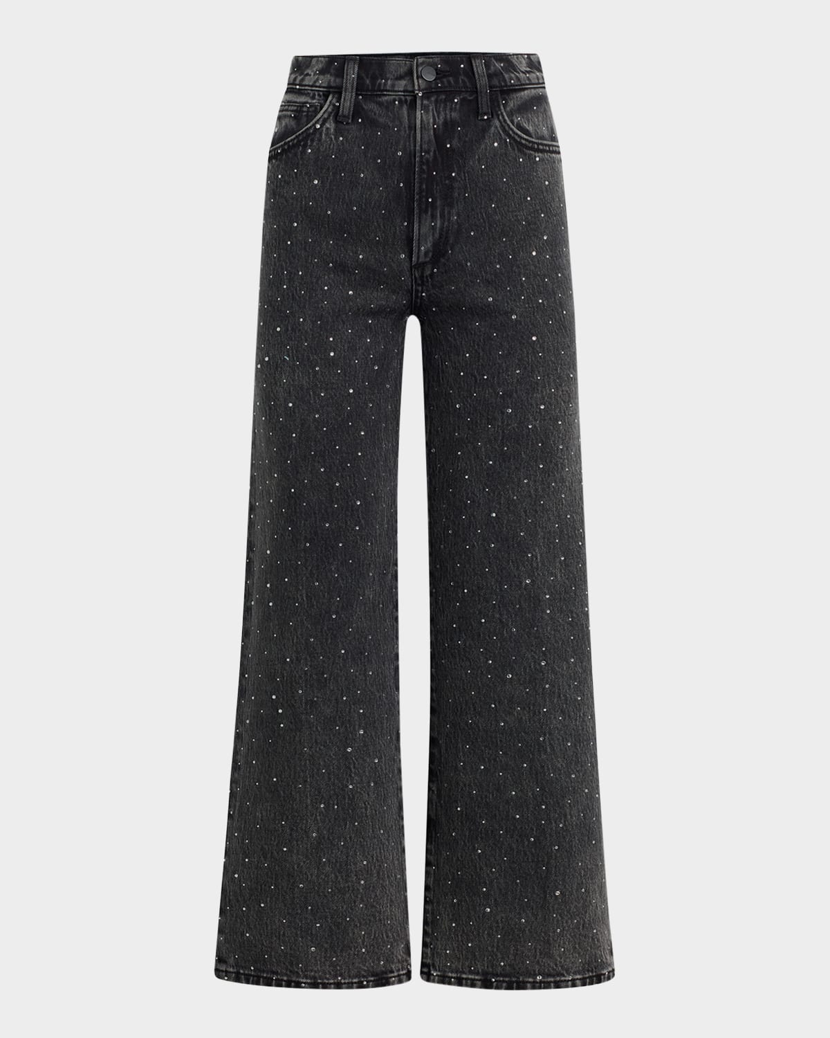 Joe's Jeans The Blake Embellished Wide-leg Crop Jeans In Black