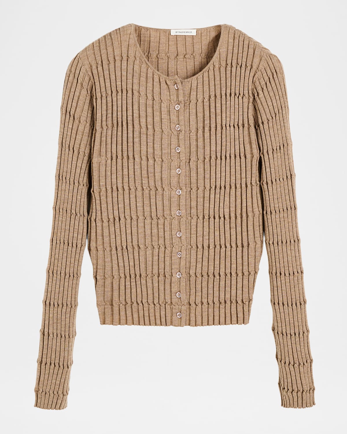 By Malene Birger Mon Twisted Rib Knit Cardigan In Gold