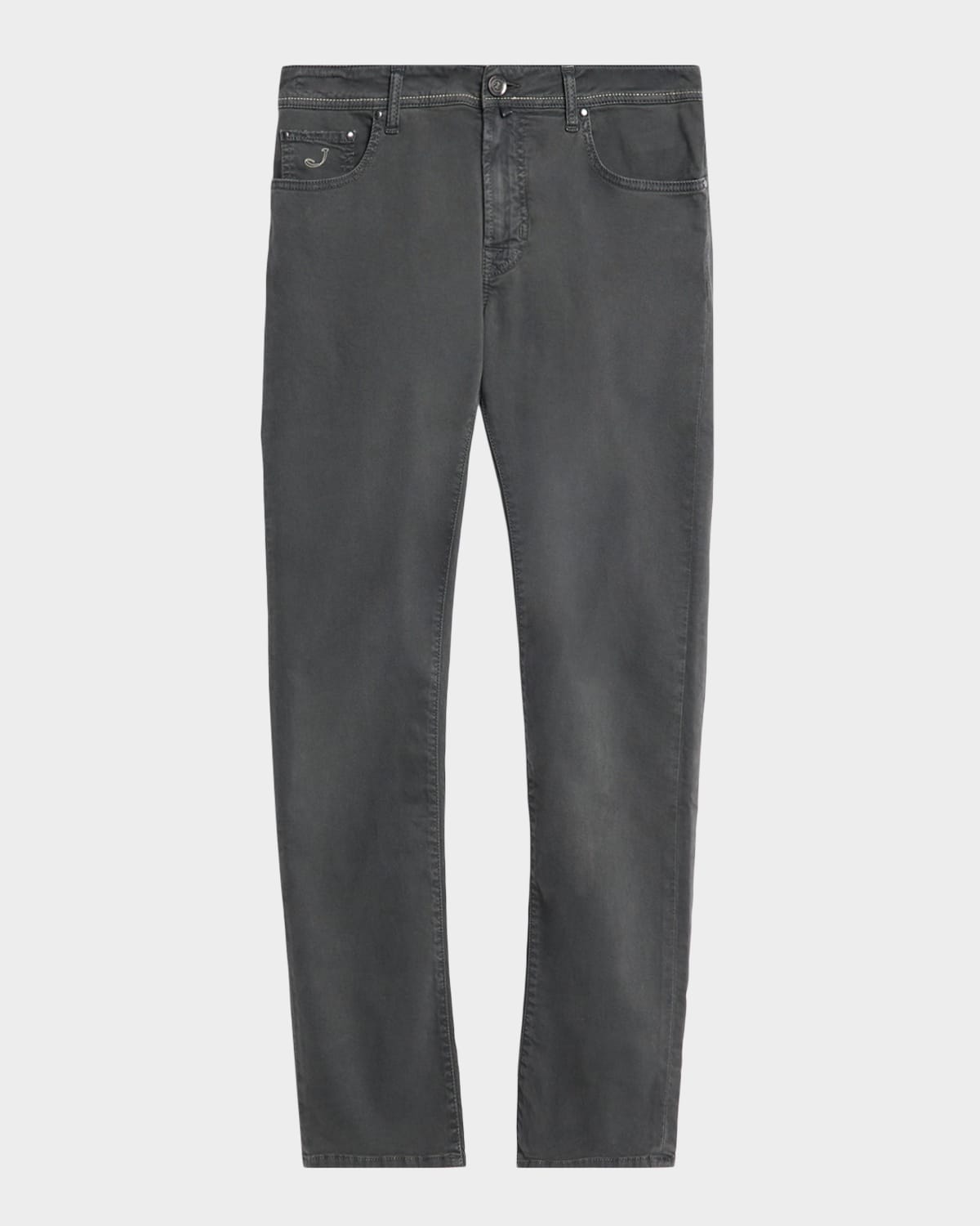 Jacob Cohen Men's Bard Garment-dyed Slim Five-pocket Pants In Gray