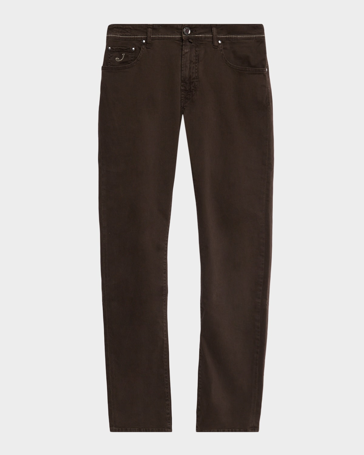 Jacob Cohen Men's Bard Garment-dyed Slim Five-pocket Pants In Brown
