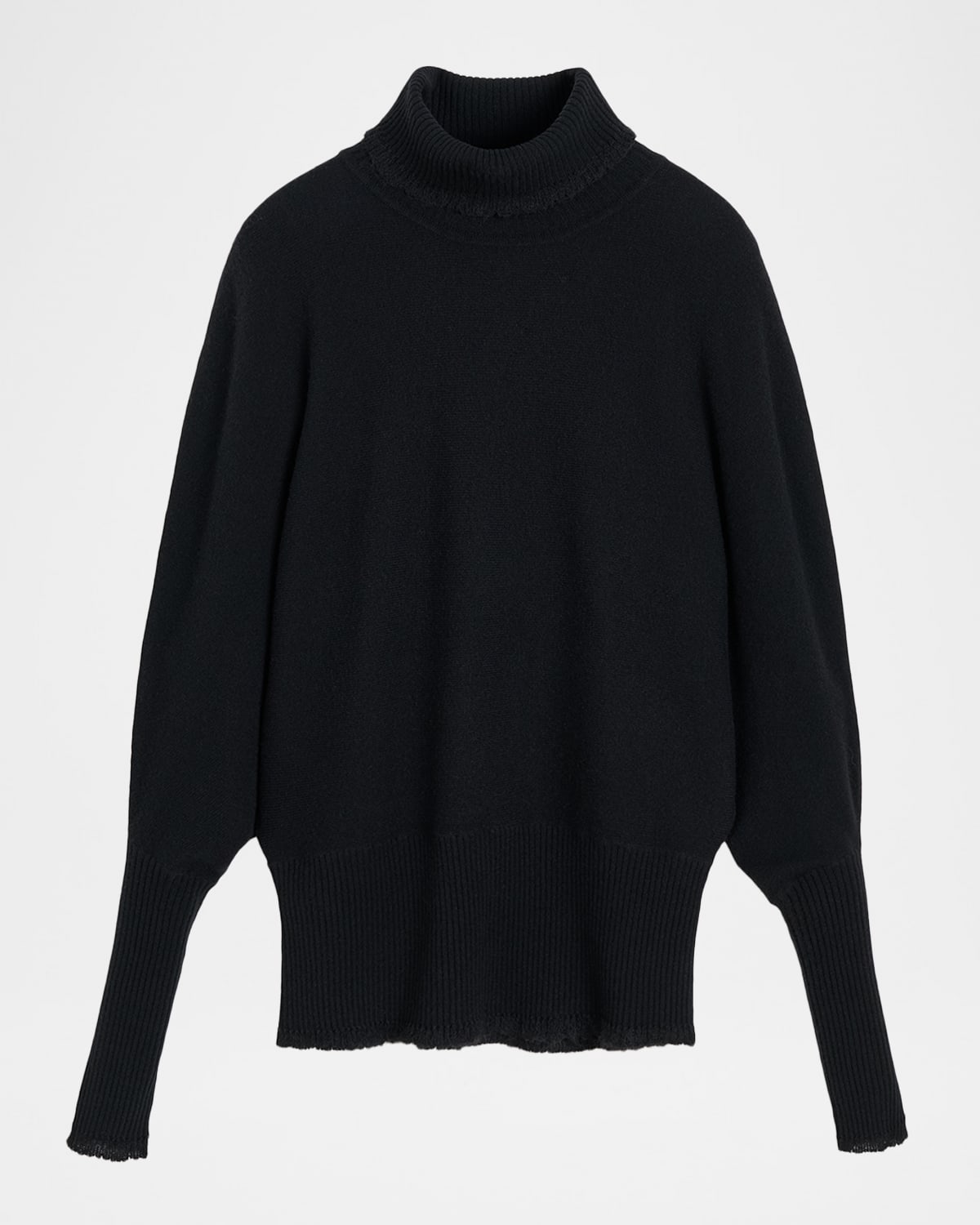 By Malene Birger Magosa Turtleneck Raw-edged Sweater In Black