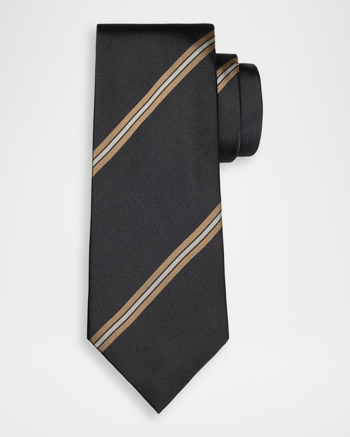 Brunello Cucinelli Men 's Stripe Silk-Blend Tie