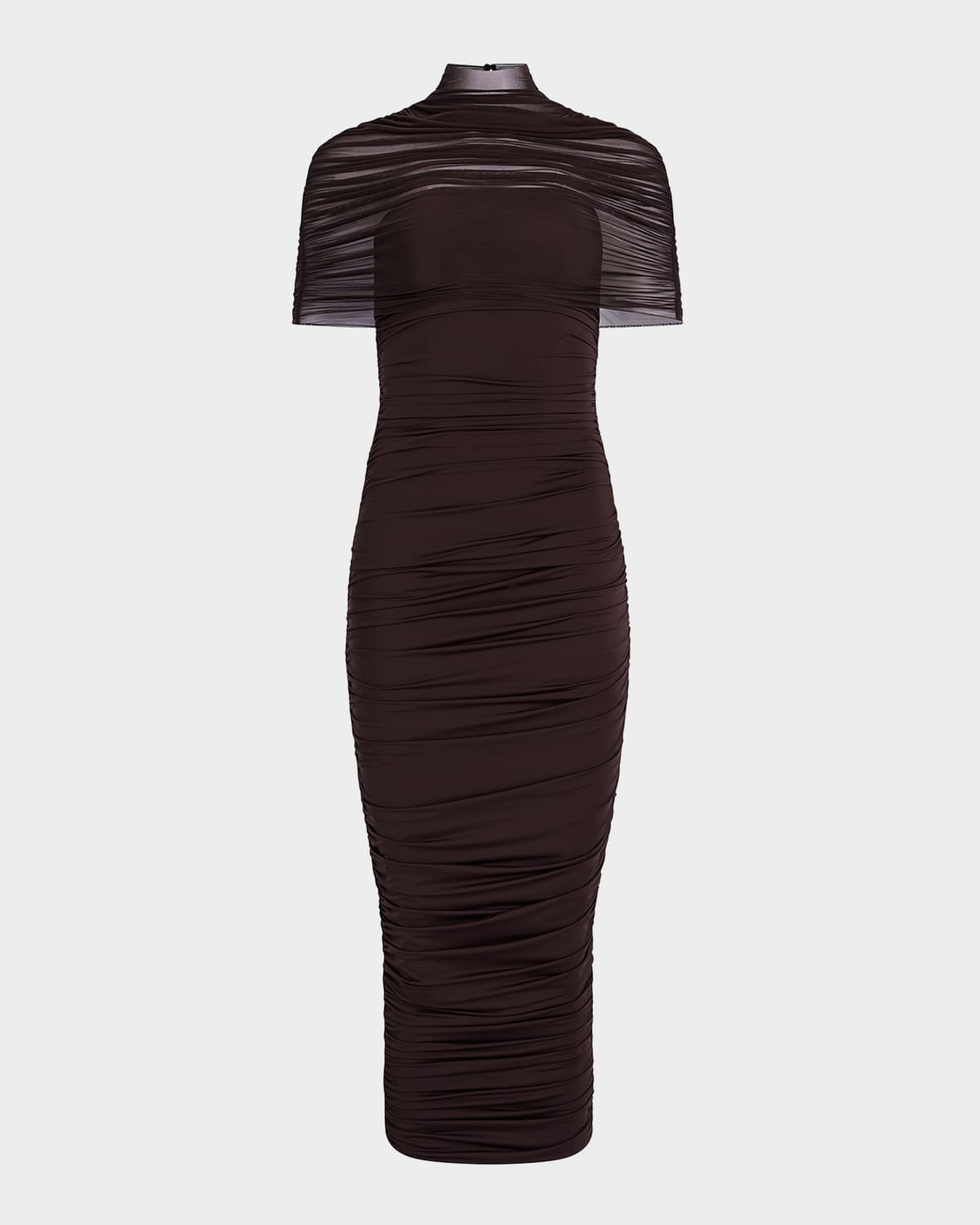 Ser.o.ya Roberta Ruched Midi Dress In Brown