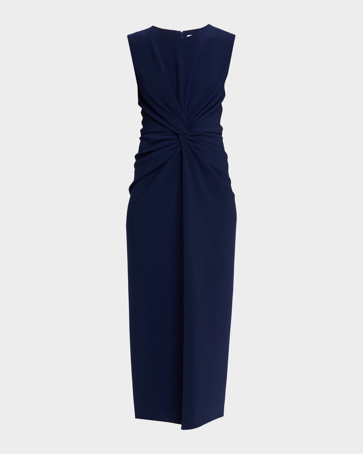 Prabal Gurung Sleeveless Twist-front Bodycon Midi Dress In Blue