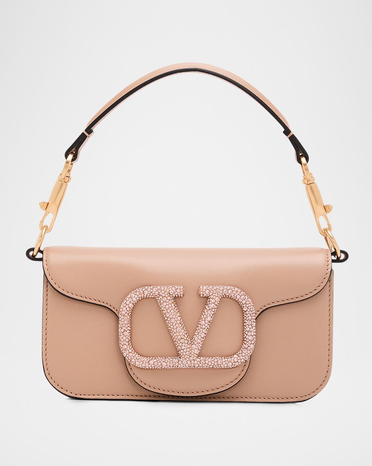 Loco Small Leather Shoulder Bag with Jewel VLogo
