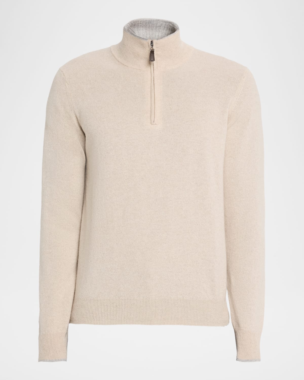 Sofia Cashmere Men's Recycled Cashmere Full-zip Sweater In Brown