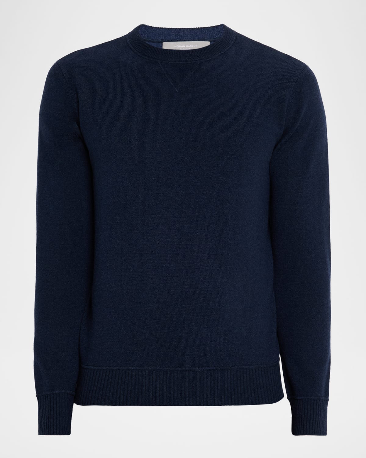 Sofia Cashmere Men's Cashmere Double-knit Crewneck Sweater In Blue