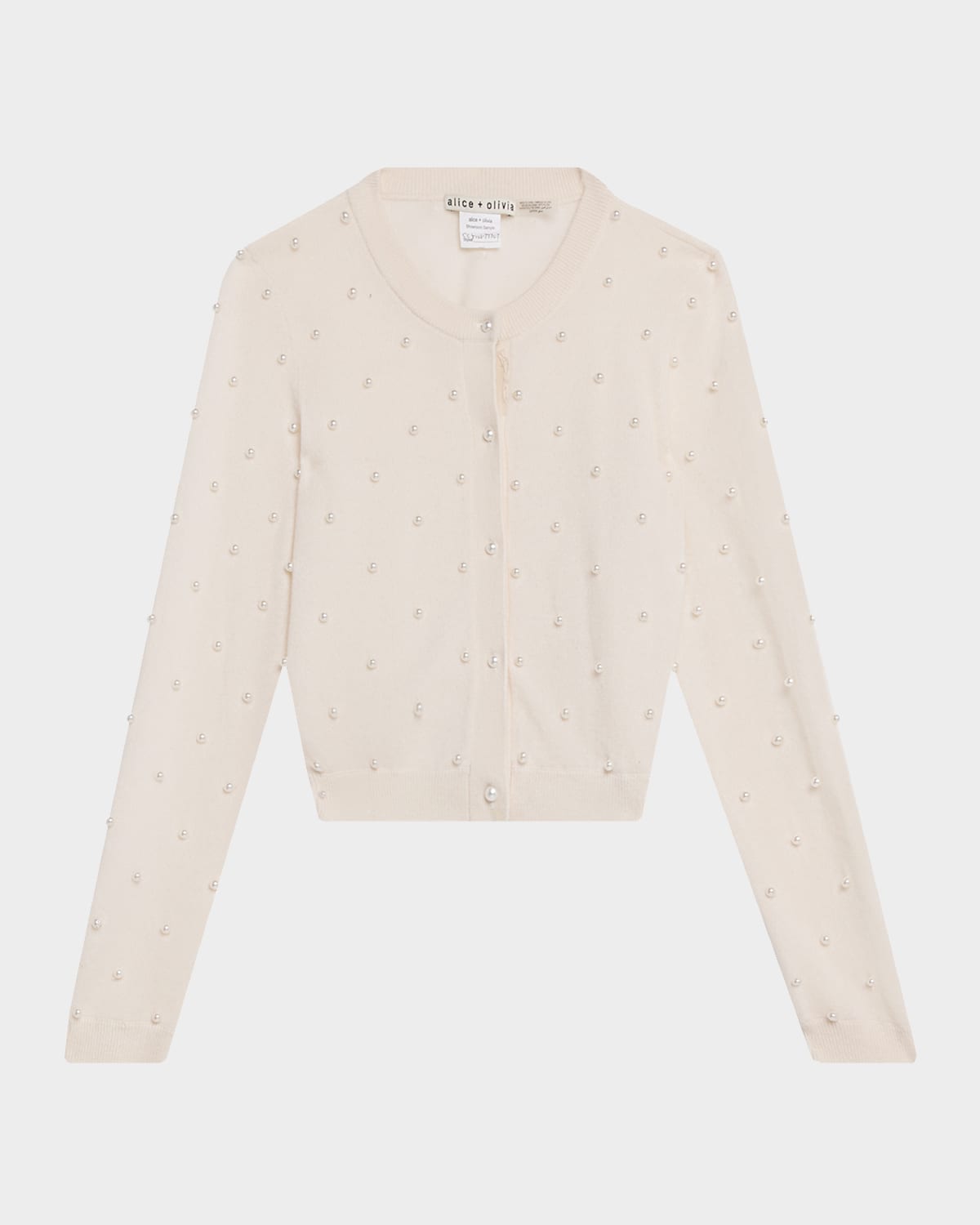 Alice And Olivia Dollie Embellished Cardigan In Neutral