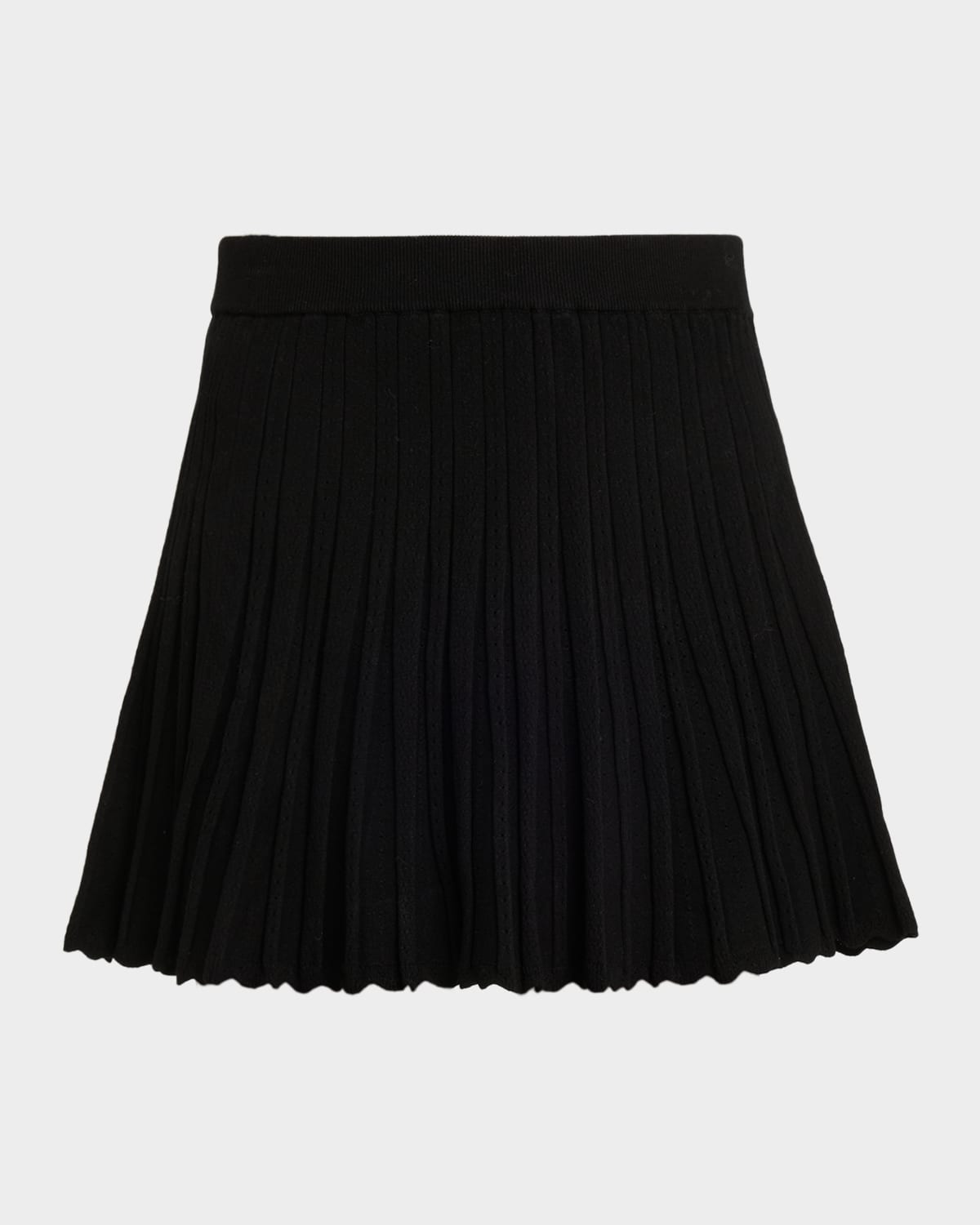 Loveshackfancy Willany Pleated Mini Skirt In Black