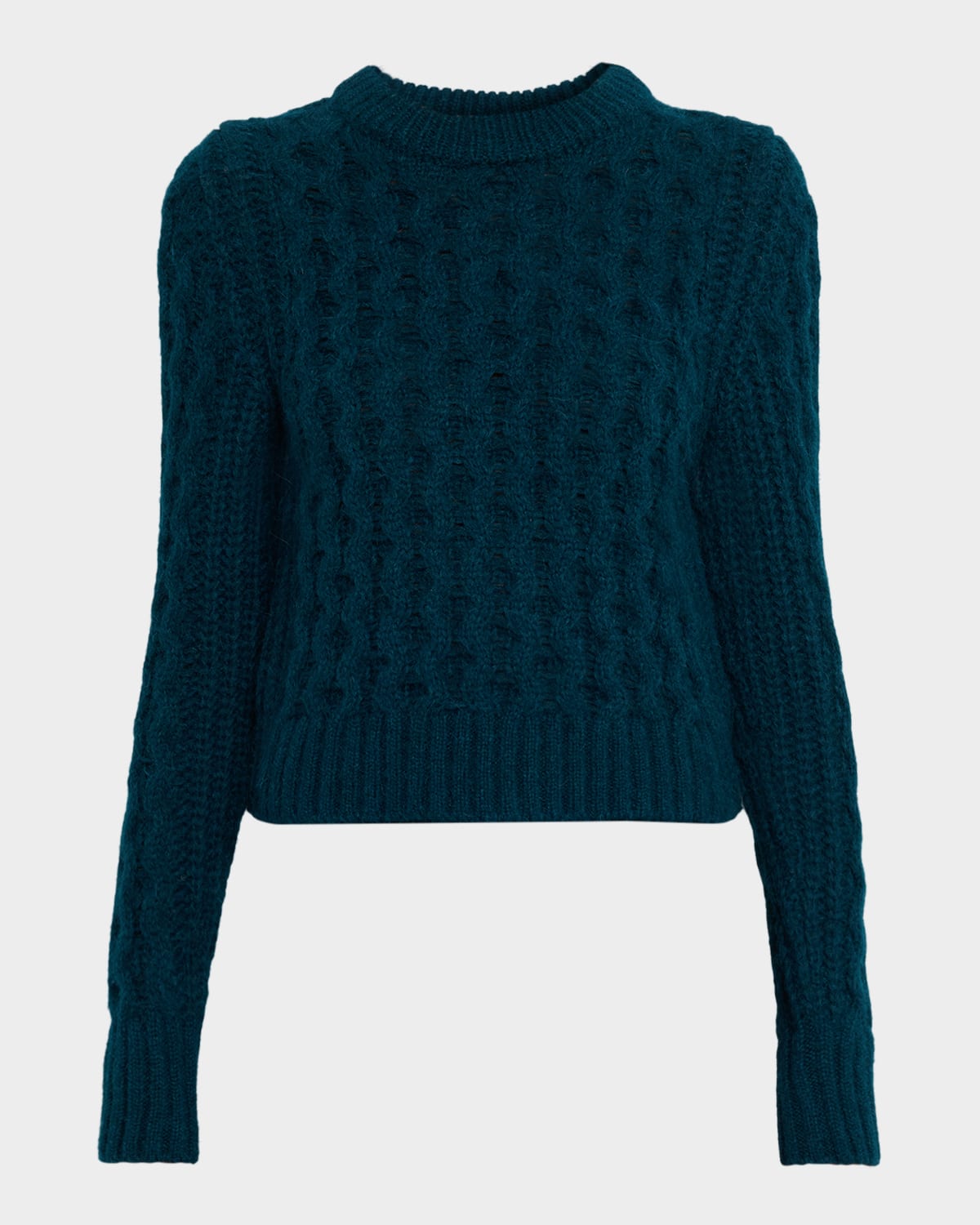 Eleven Six Amara Fisherman And Cable-knit Alpaca-blend Sweater In Blue