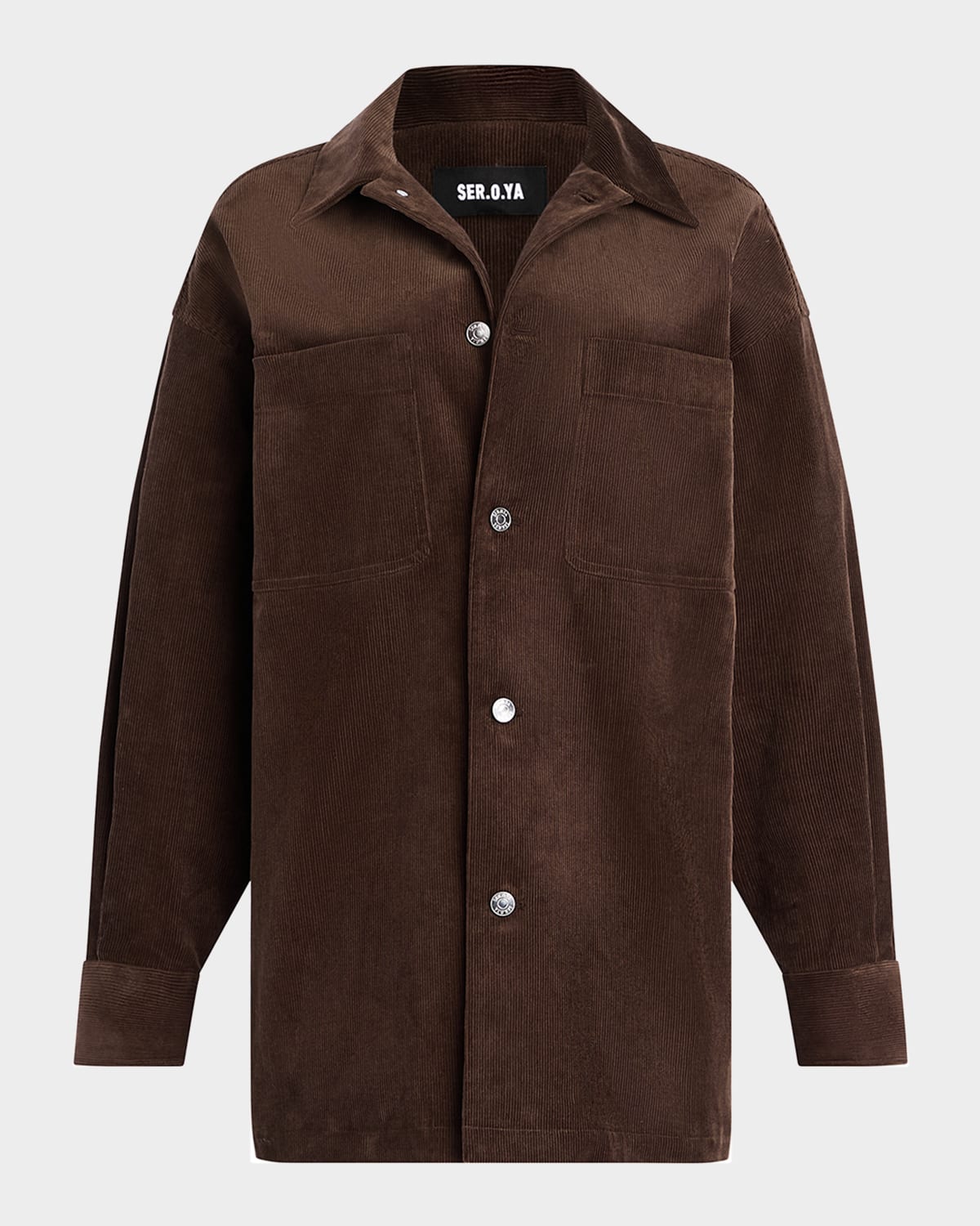 Ser.o.ya April Corduroy Shirt Jacket In Brown