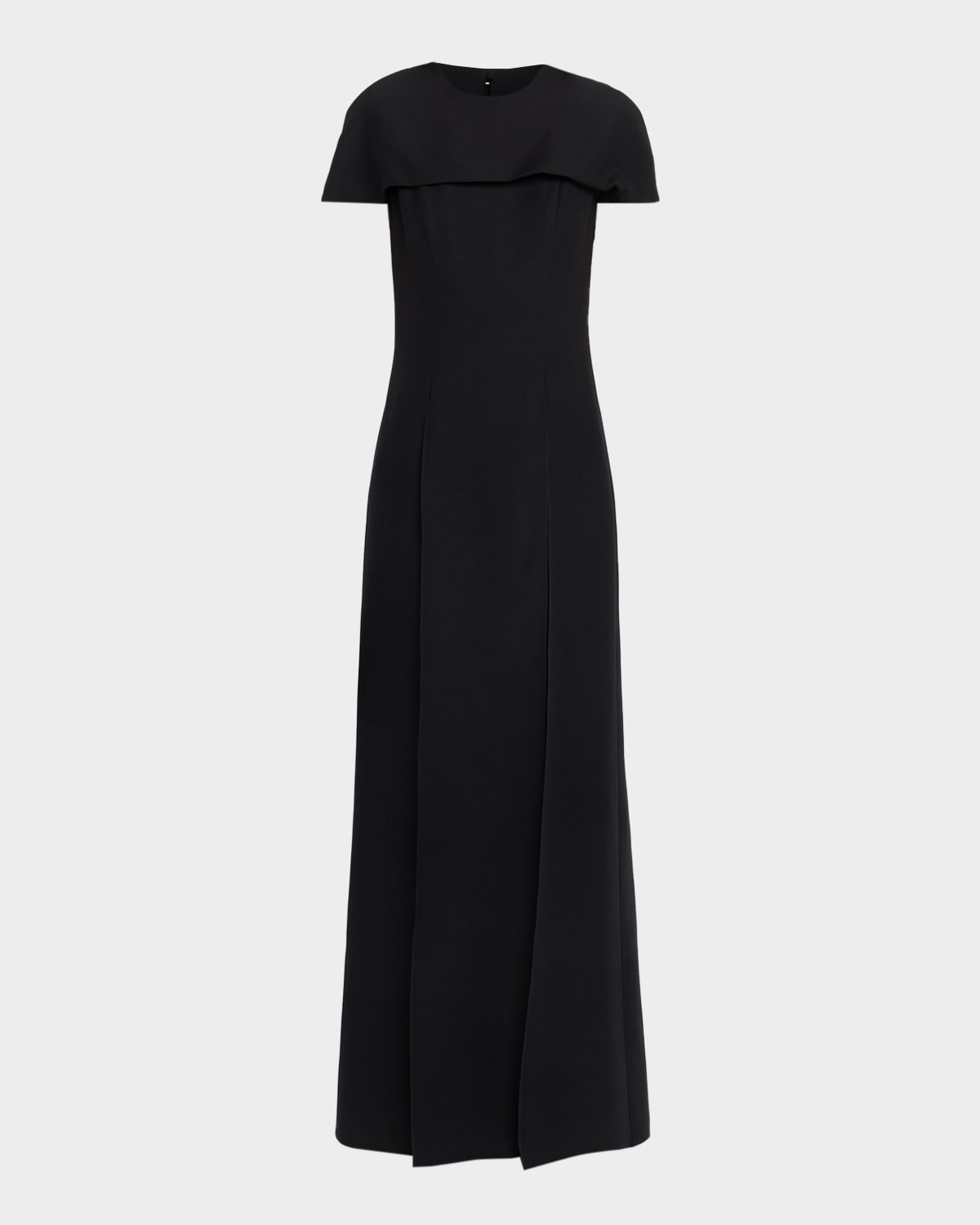 Amir Taghi Estelle Cap-sleeve Slits Long Top In Black