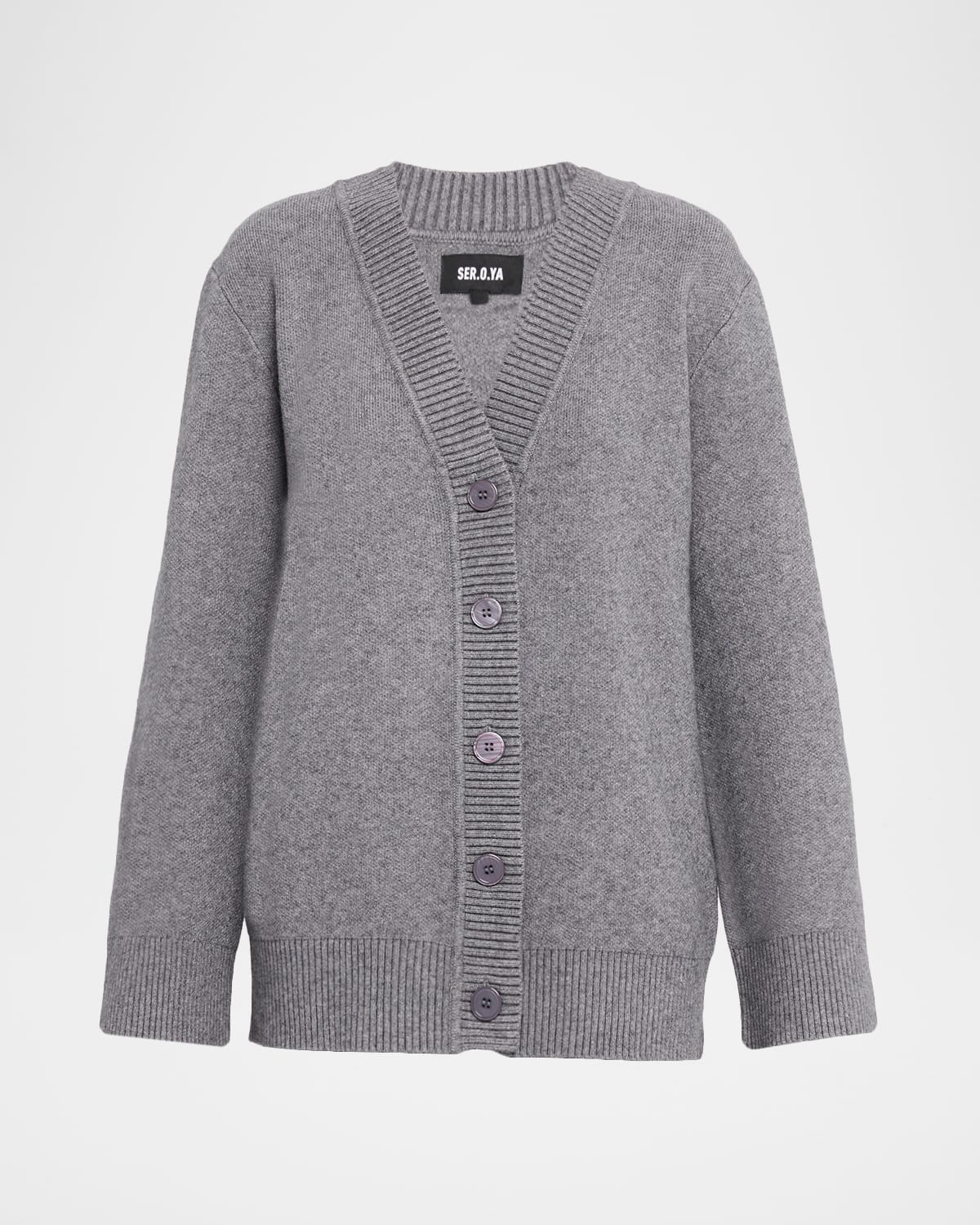 Ser.o.ya Denise Relaxed Wool-blend Cardigan In Gray