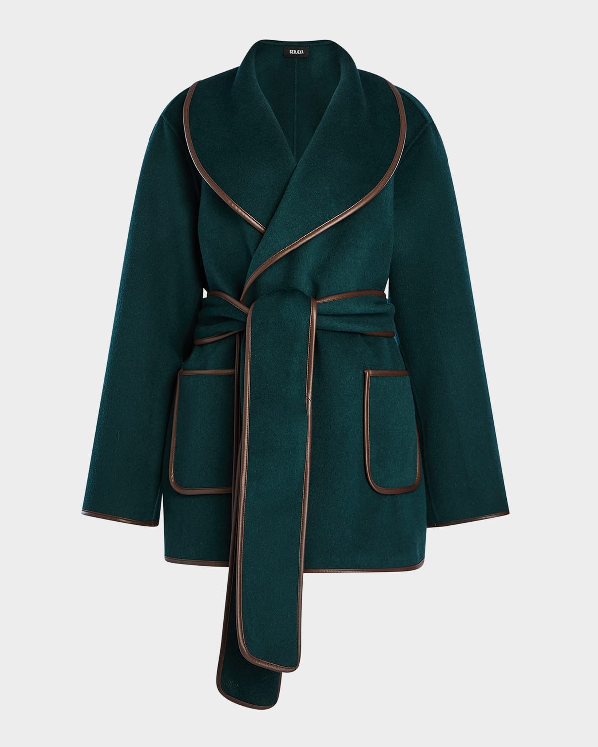 Ser.o.ya Dulcetta Wool-blend Wrap Coat In Green
