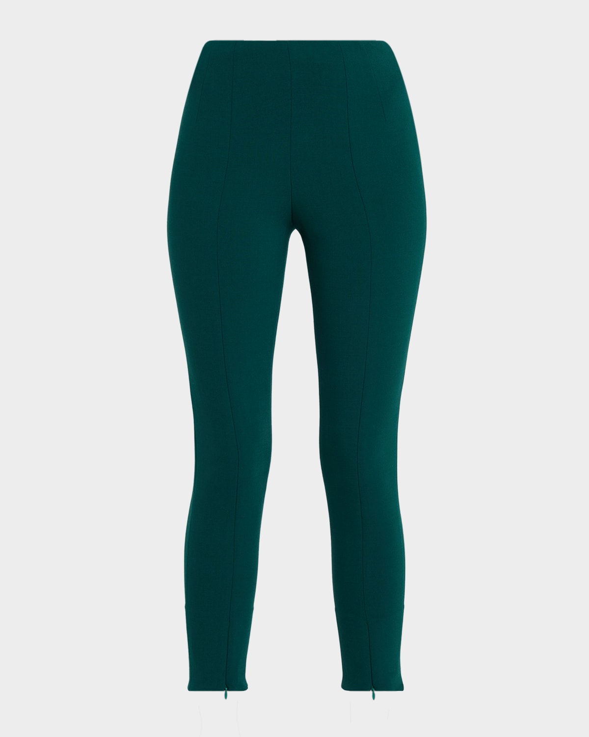 Amir Taghi Mikey Zip-hem Skinny-leg Ankle Pants In Green