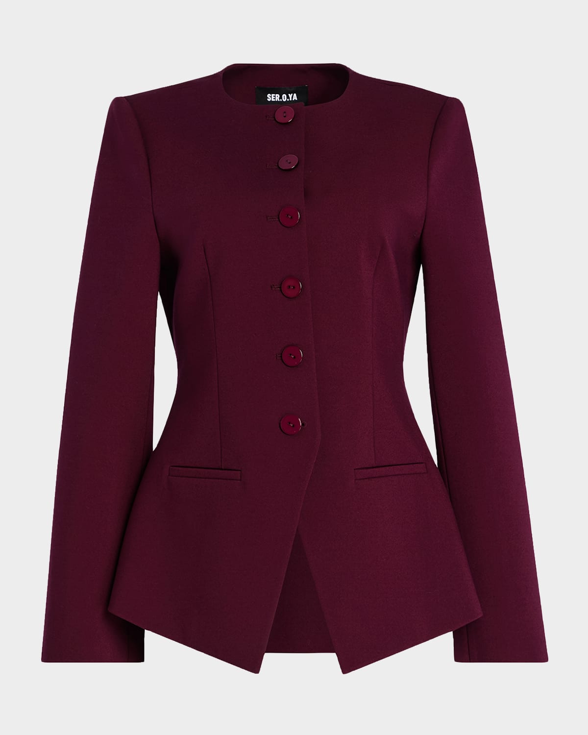 Ser.o.ya Susanna Single-breasted Blazer In Burgundy