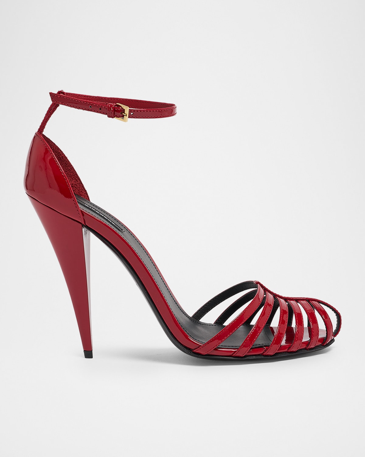 Givenchy 95mm Caged Patent Leather Pumps In Red