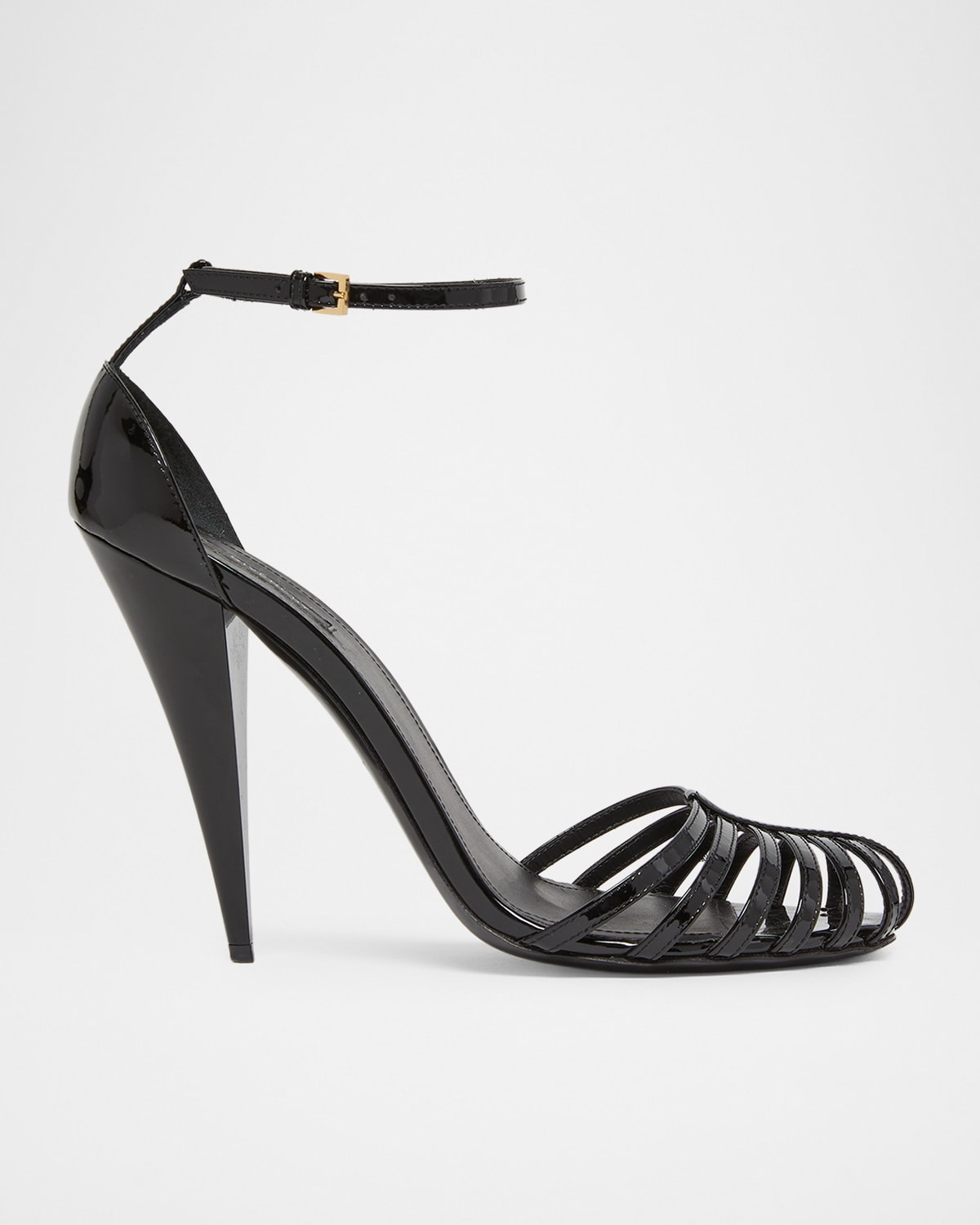 Givenchy 95mm Caged Patent Leather Pumps In Black