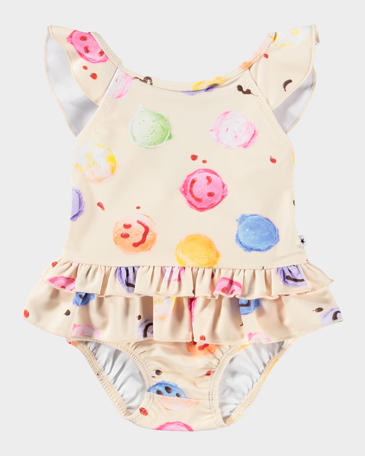 Molo Girl 's Nalani Ruffled One-Piece Swimsuit, Size 3M-3