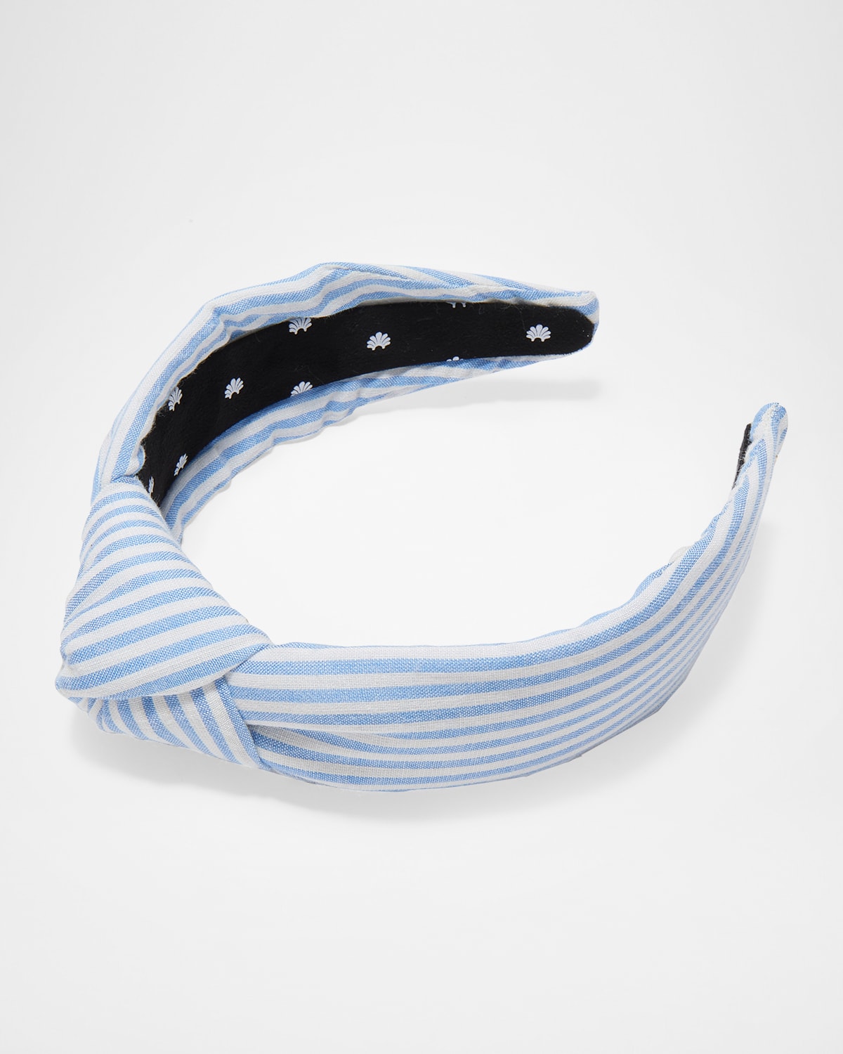 Lele Sadoughi Knotted Seersucker Headband In Brown