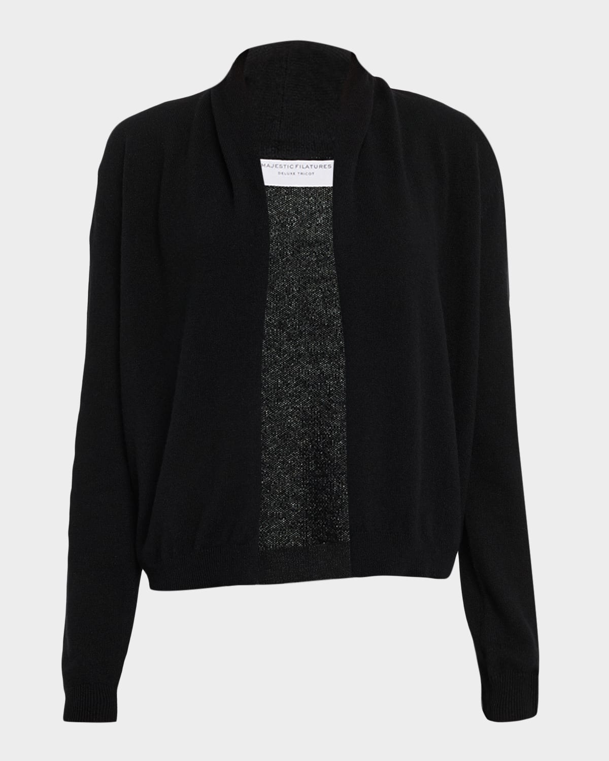 Majestic Cashmere Open-front Cardigan In Black