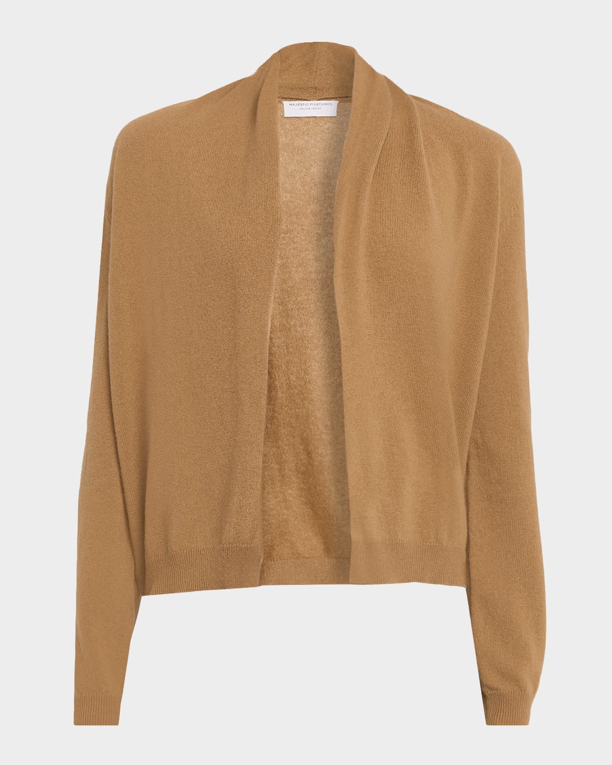 Majestic Cashmere Open-front Cardigan In Brown